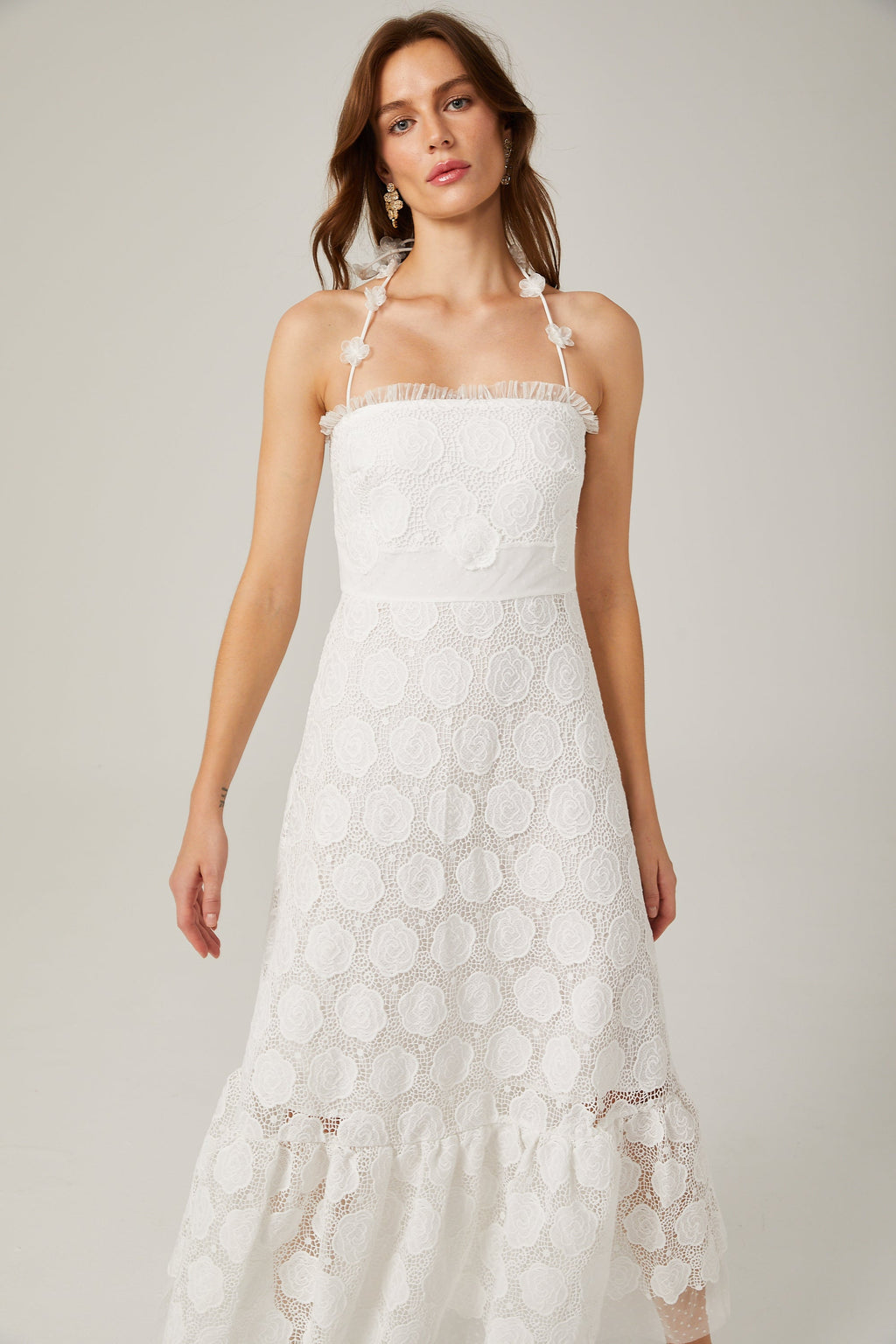 Rosalie dantel midi elbise