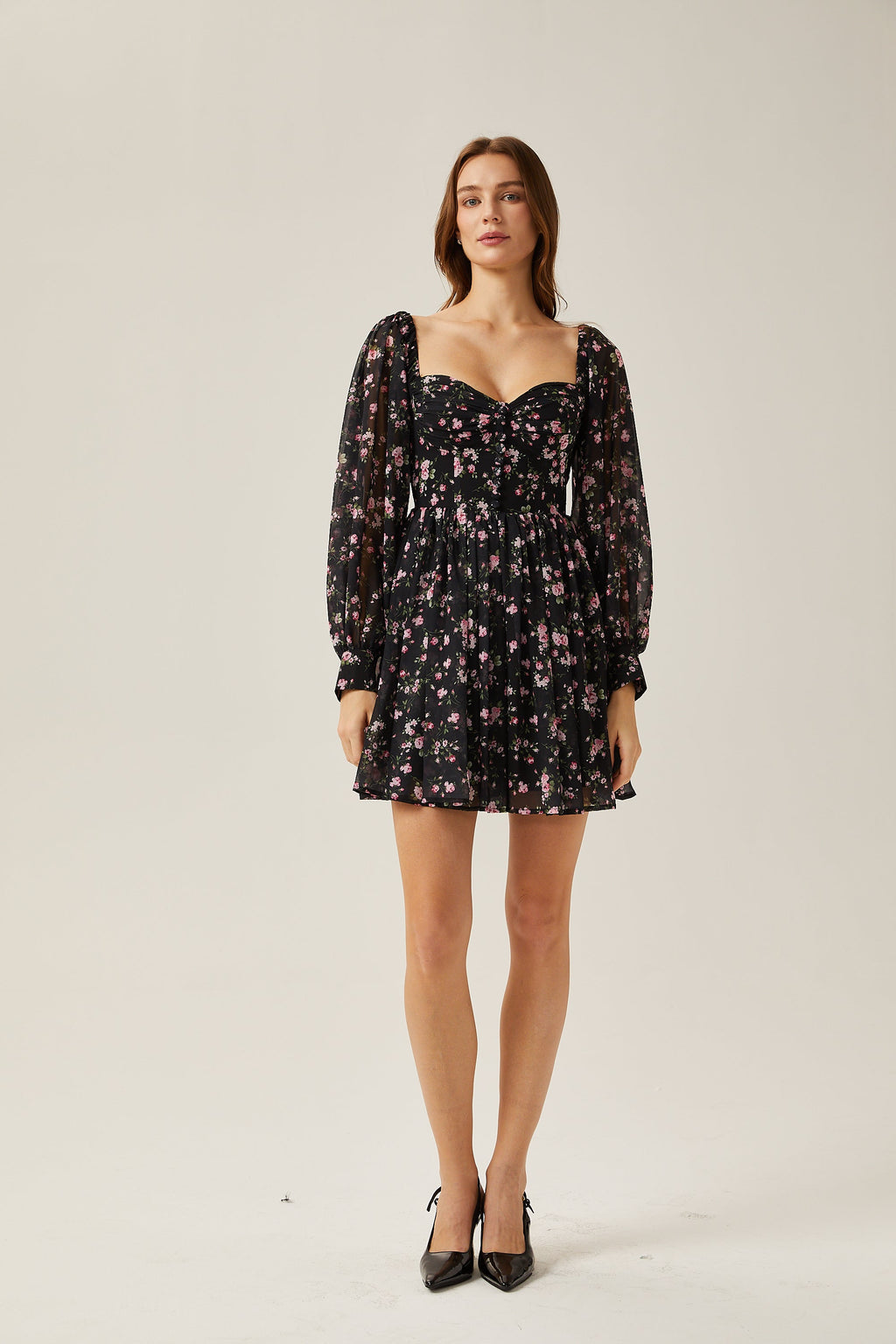Françoise çiçek mini elbise