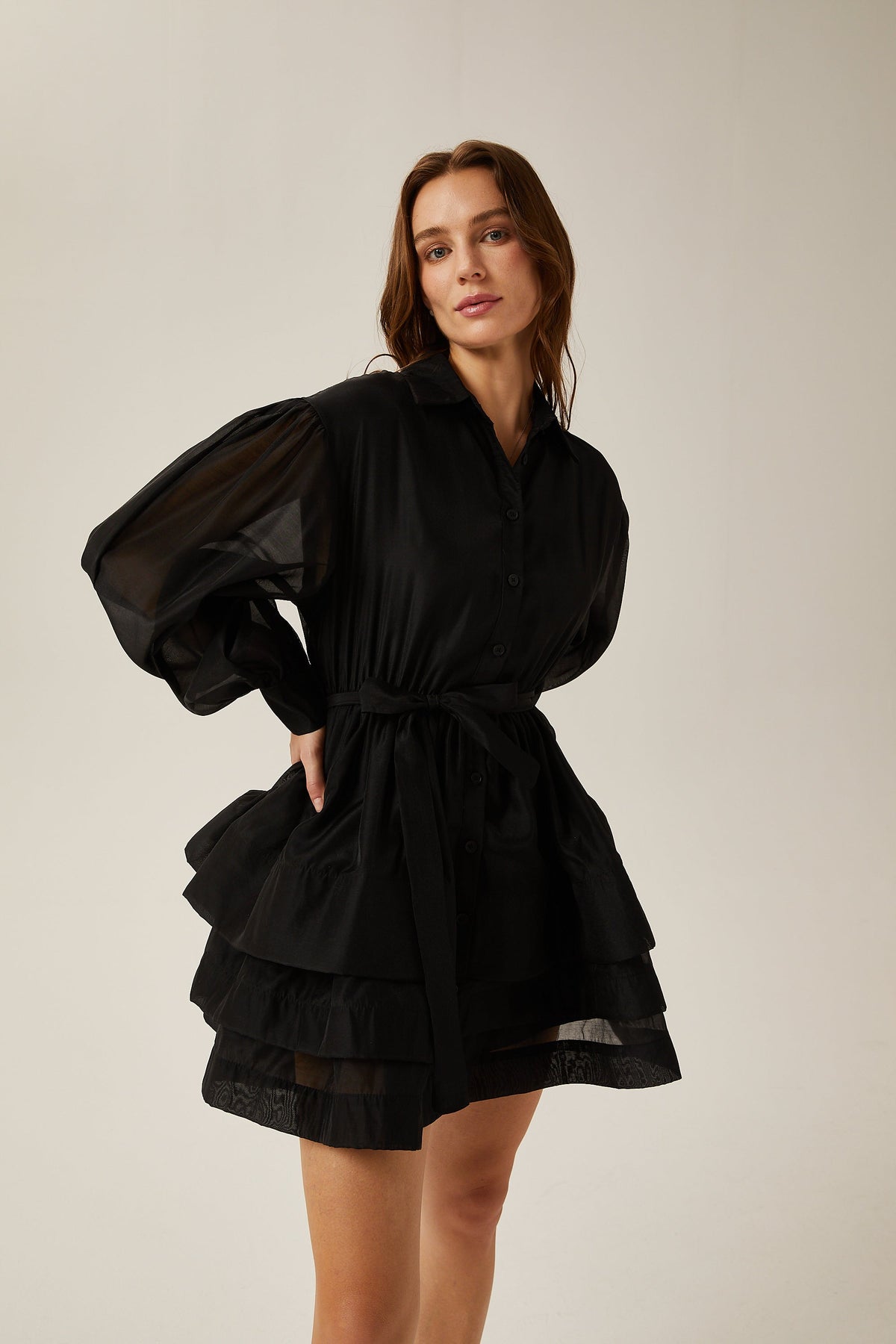 Estelle katman mini elbise