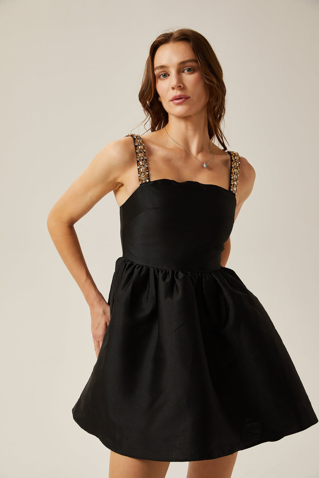 Ondine pile mini elbise