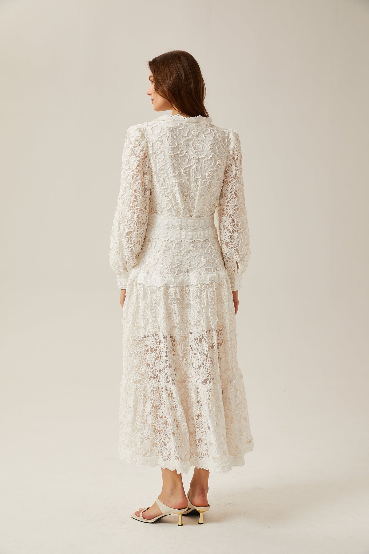 Sophie dantel midi elbise