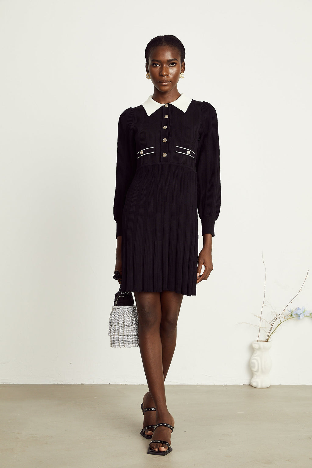 Rosalie örgü mini elbise