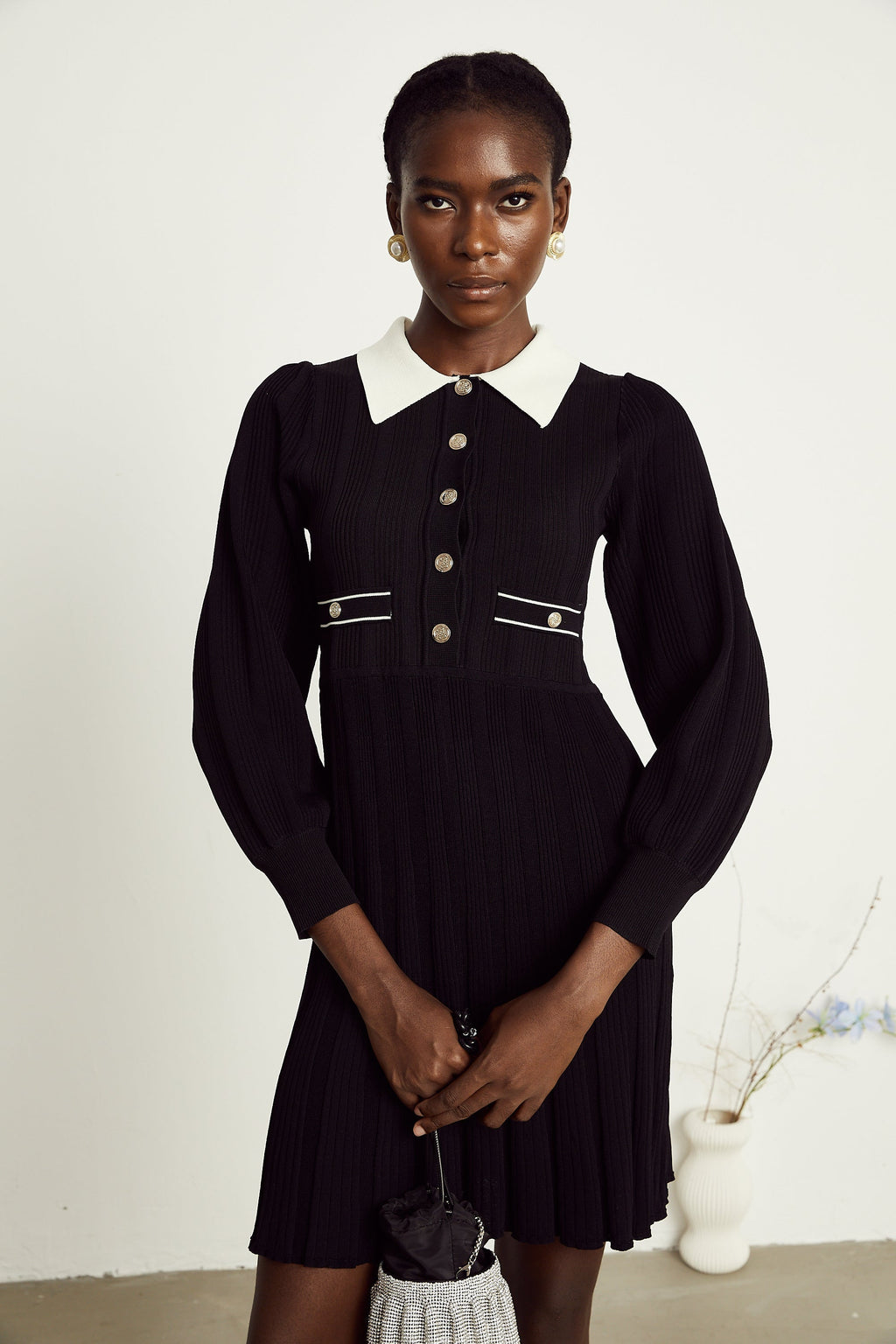 Rosalie örgü mini elbise