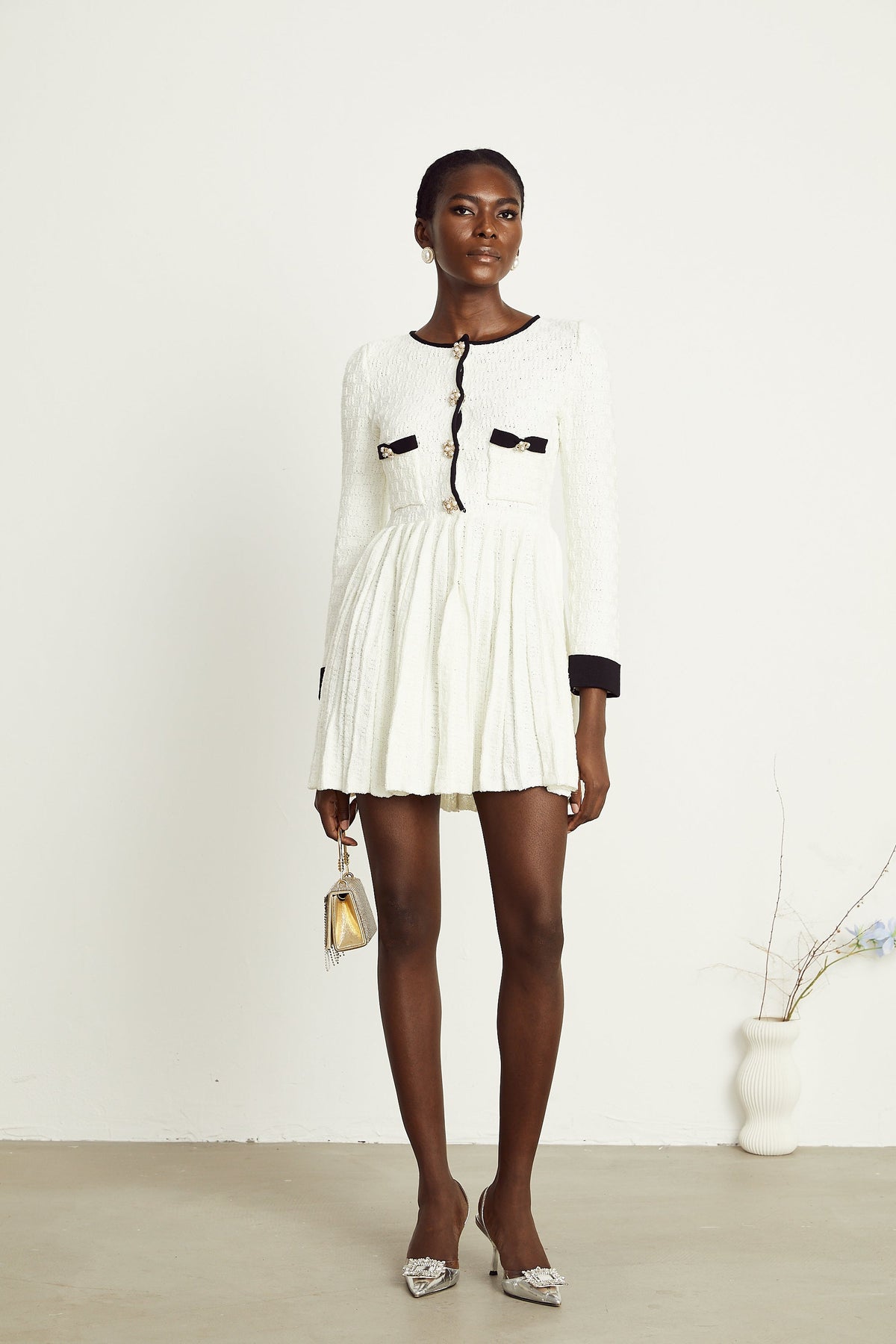 Solange örgü mini elbise