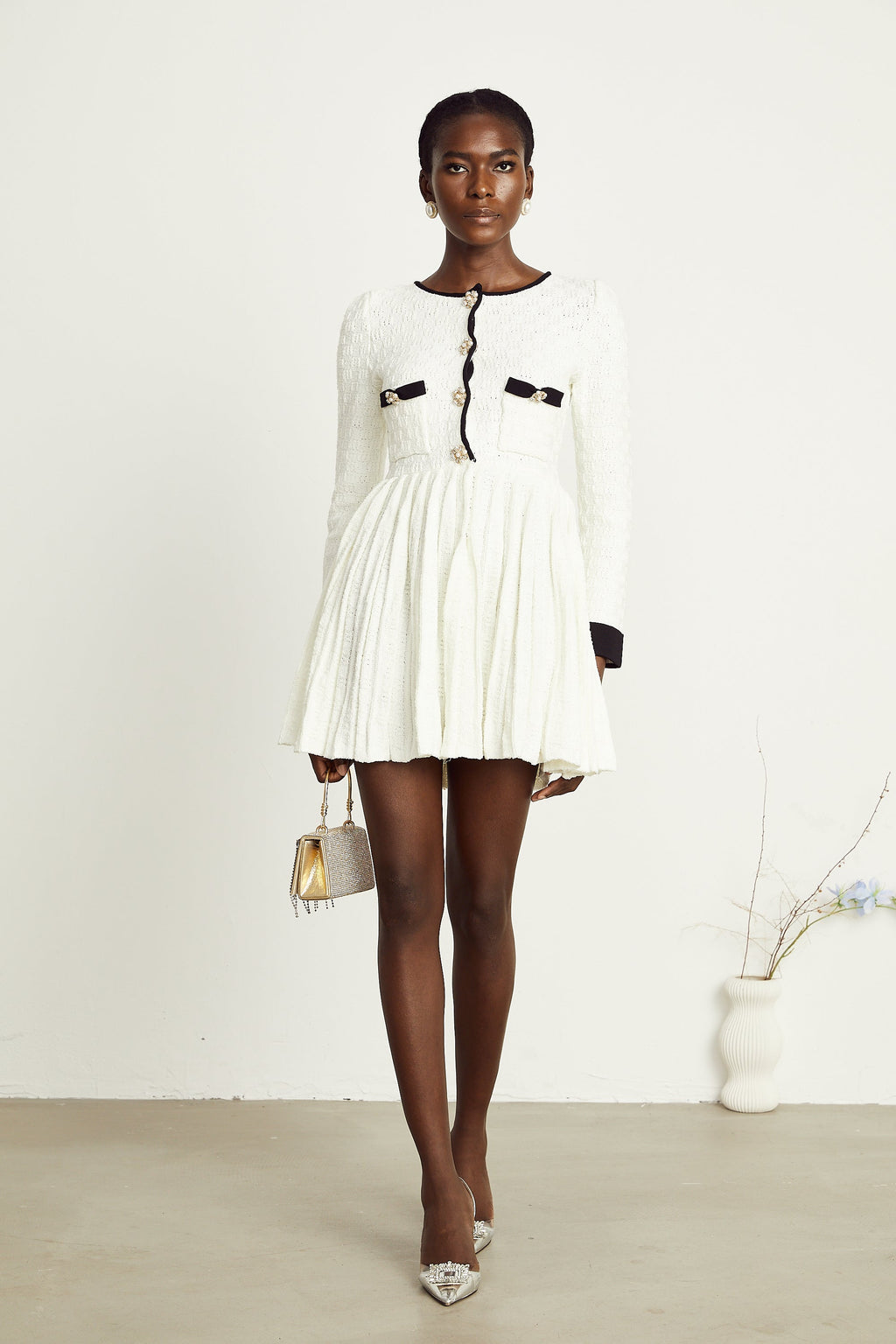Solange örgü mini elbise