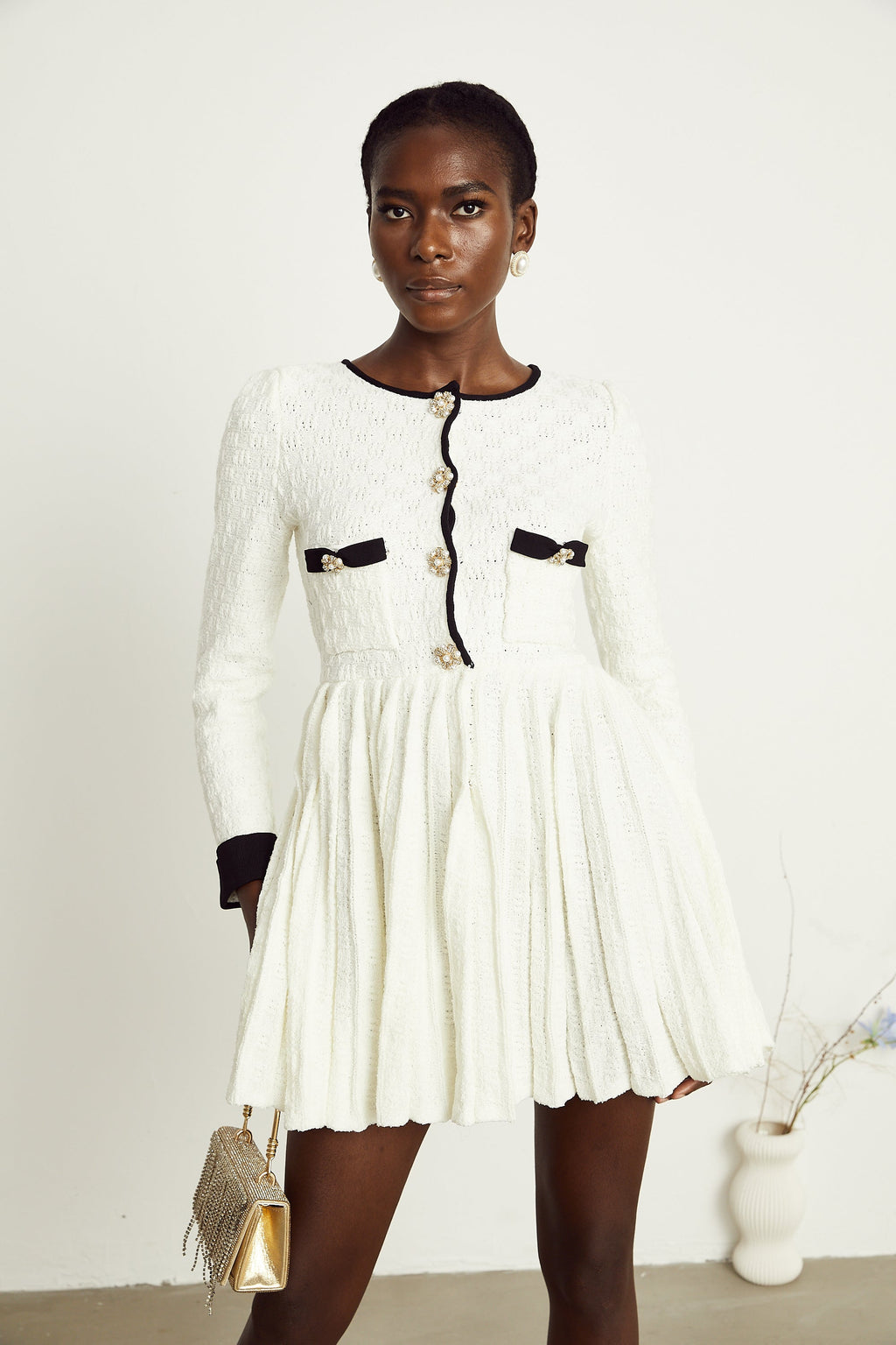 Solange örgü mini elbise