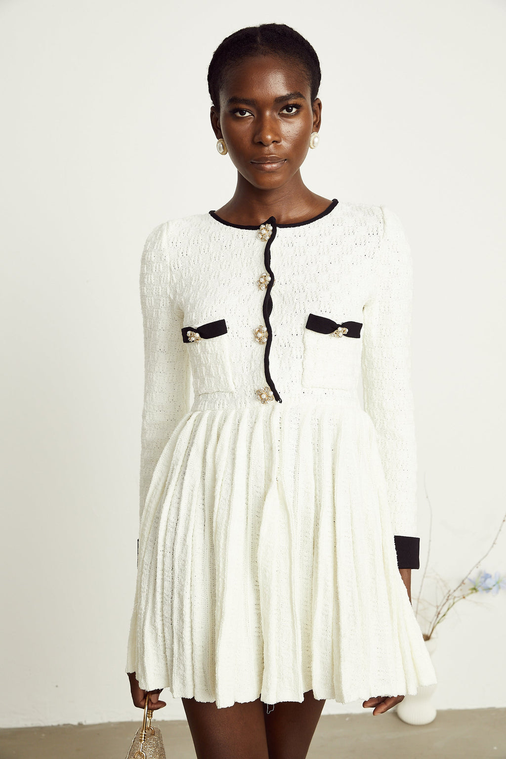 Solange örgü mini elbise