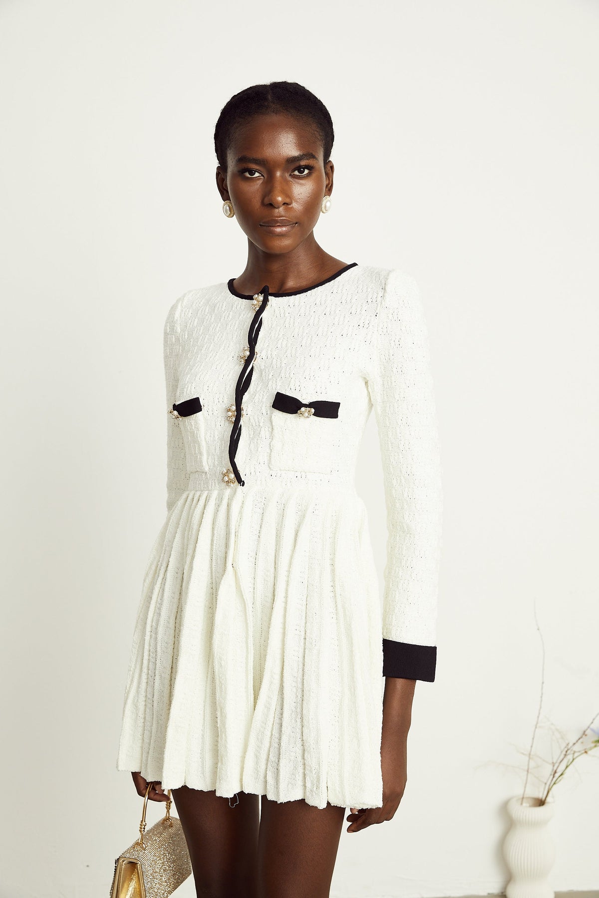Solange örgü mini elbise