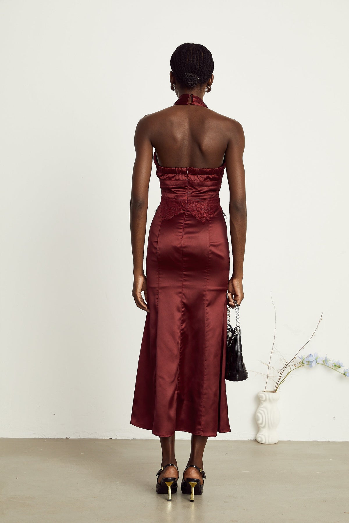 Chloé dantel midi elbise