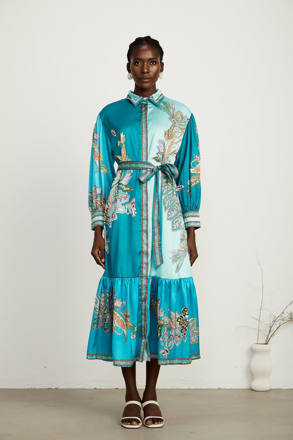 Dorothée paisley midi elbise