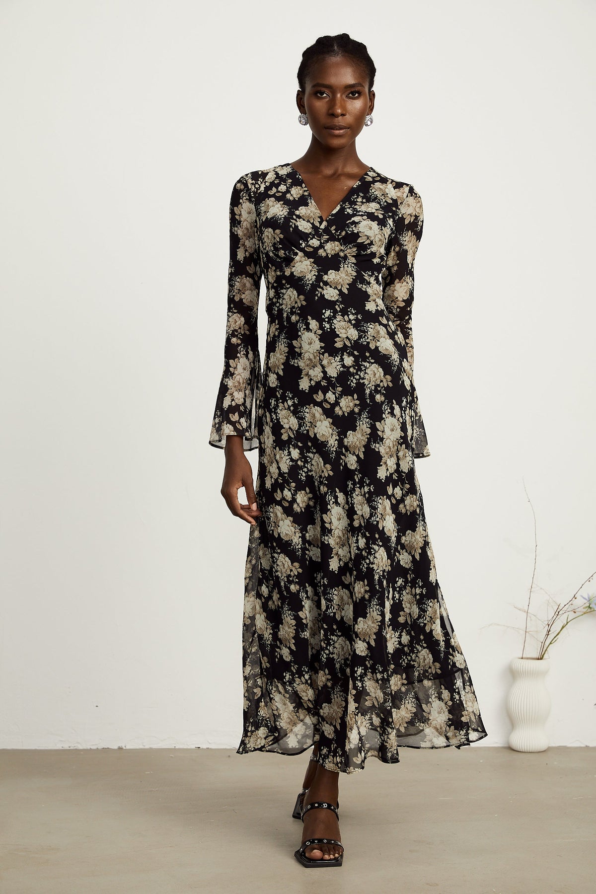 Hannah kloş midi elbise