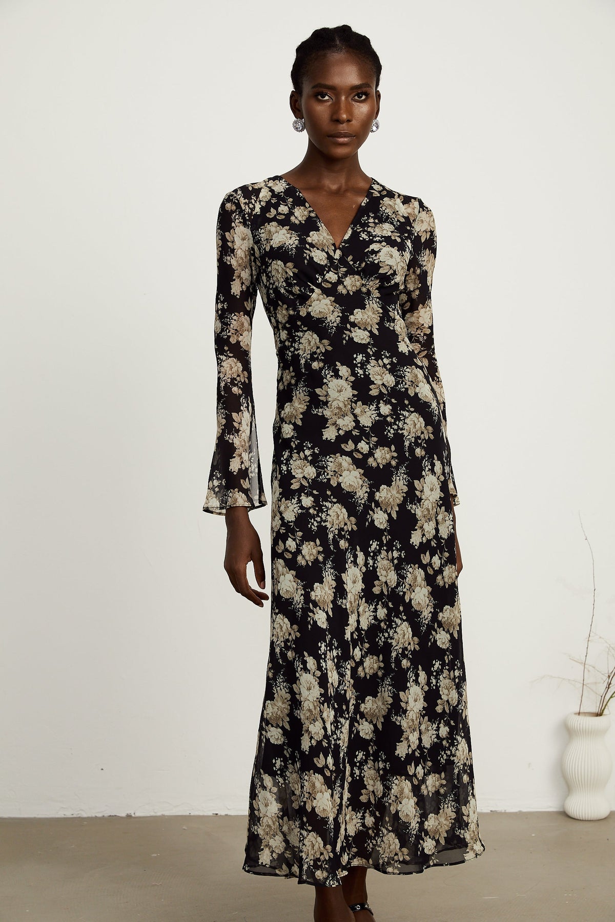 Hannah kloş midi elbise