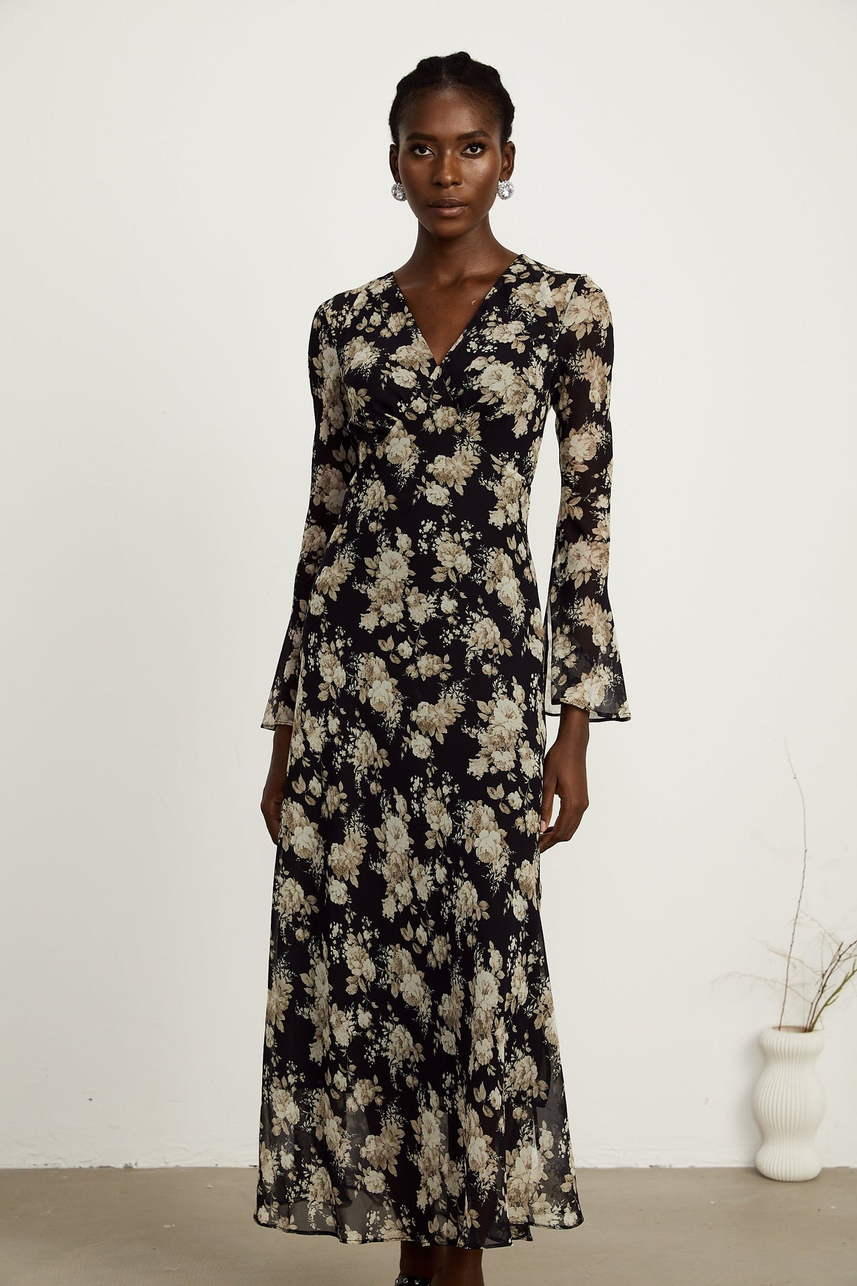 Hannah kloş midi elbise