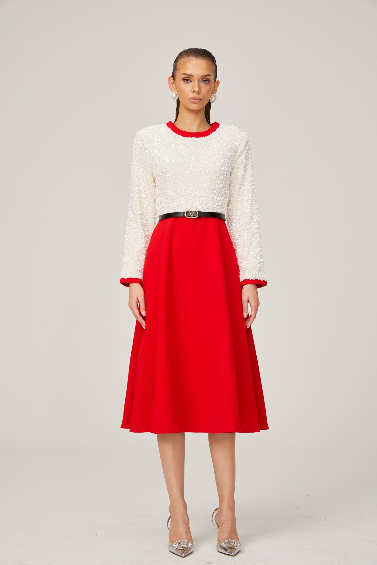 Chloé payet midi elbise