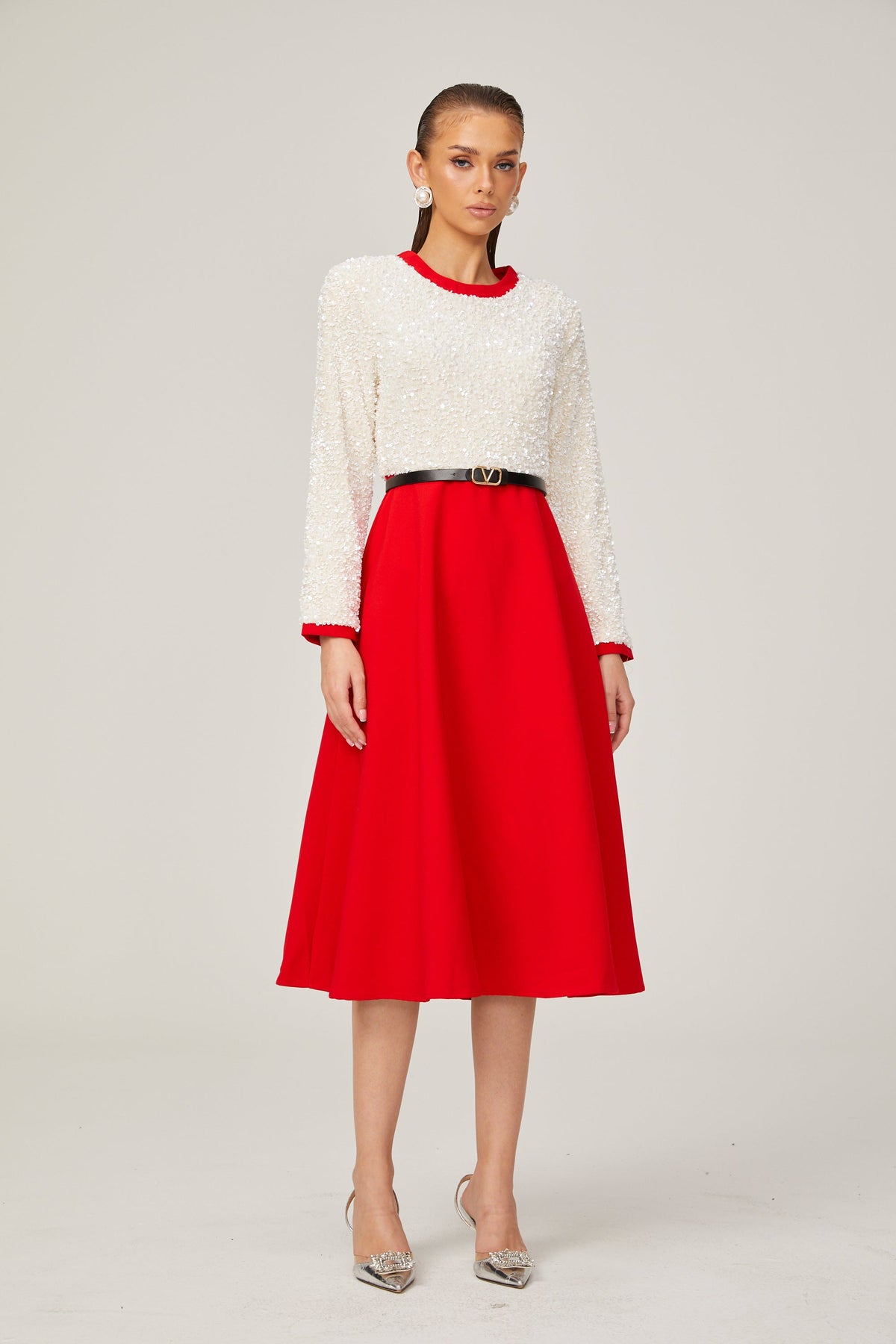 Chloé payet midi elbise