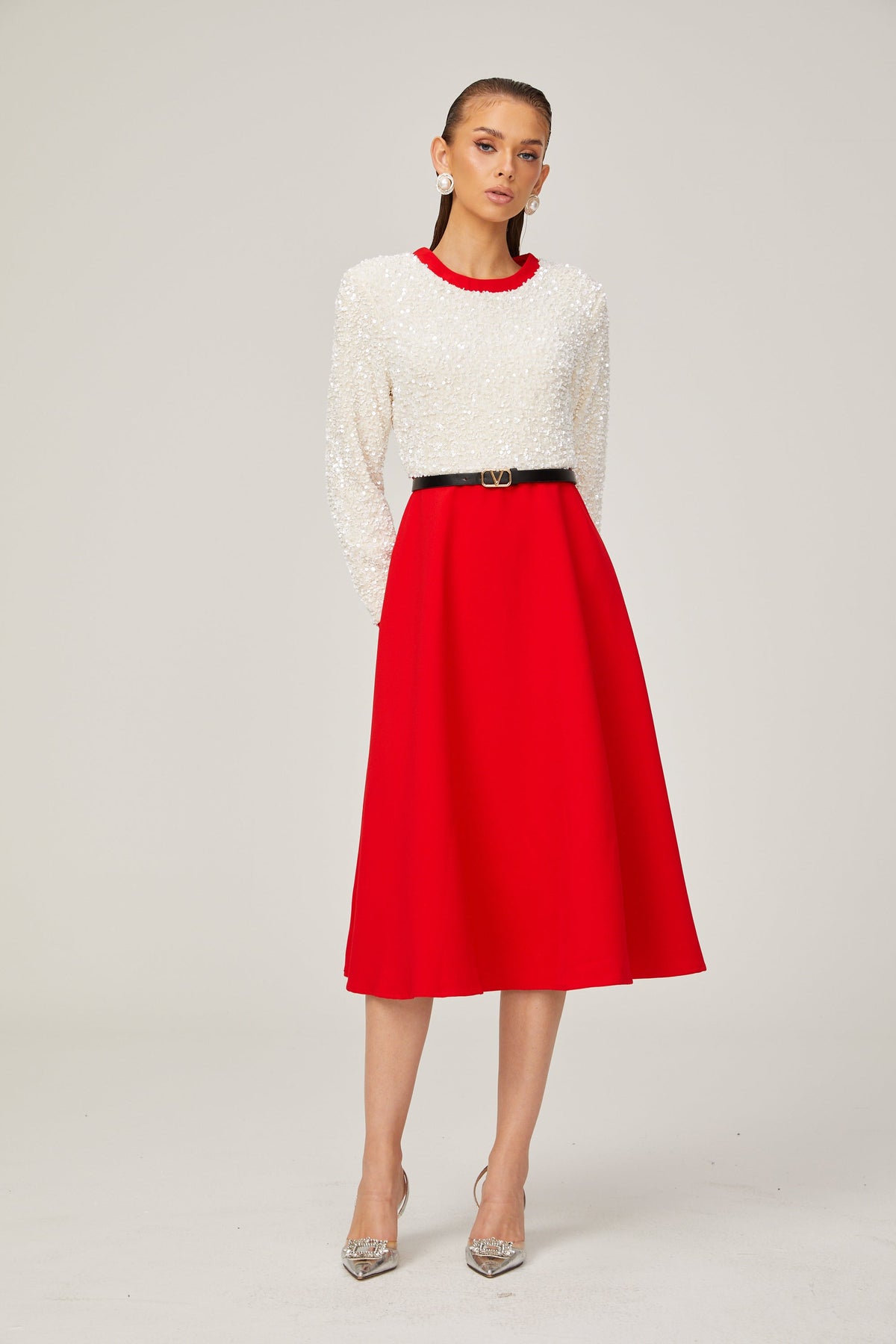 Chloé payet midi elbise