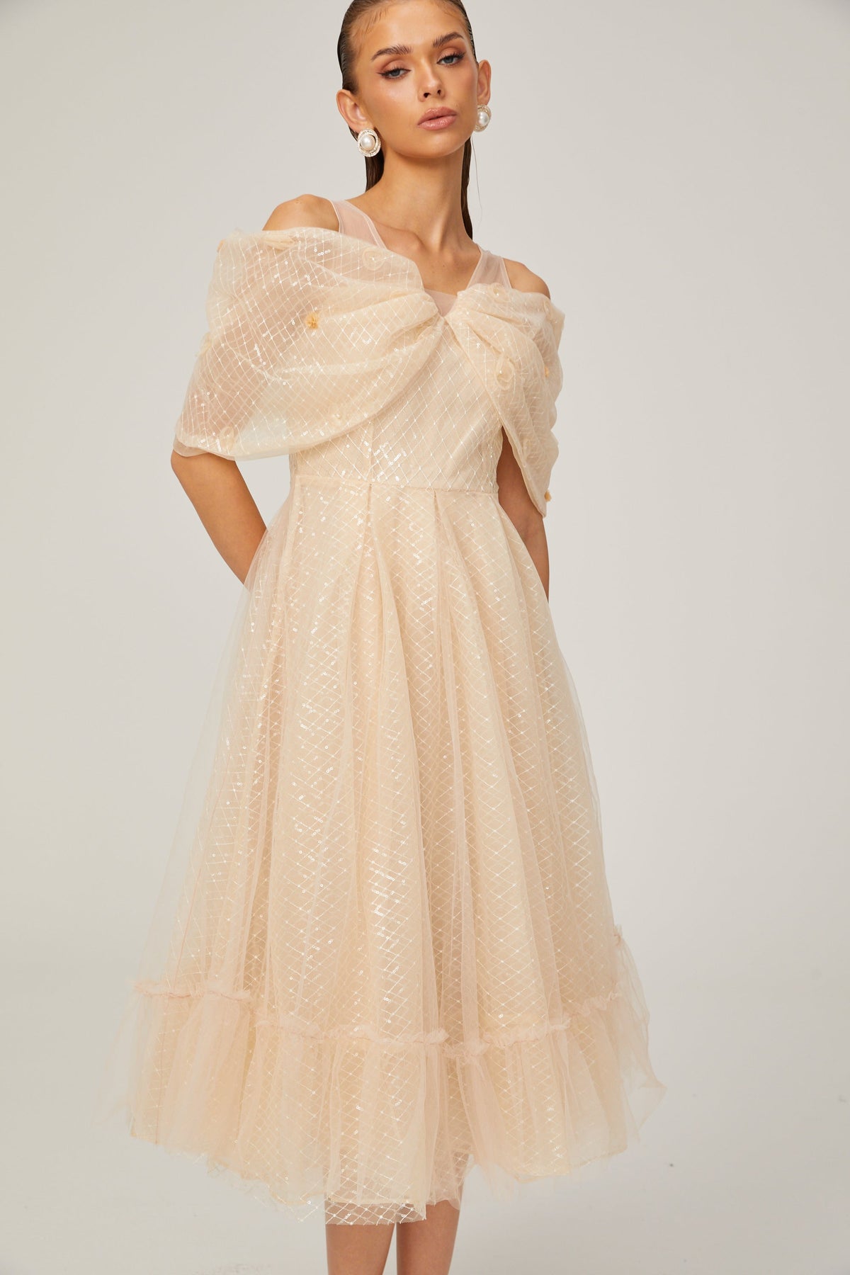 Danielle midi elbise