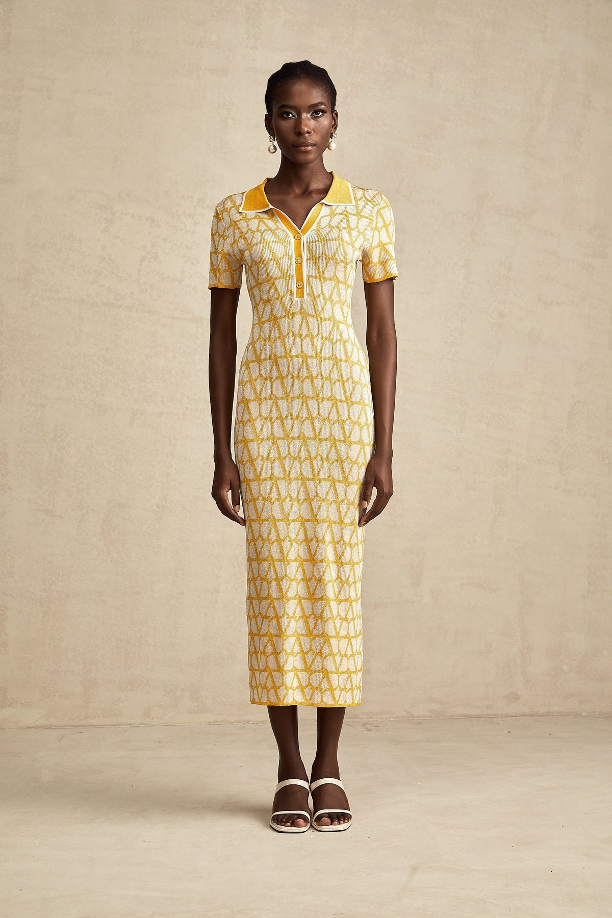 Madeleine toile midi elbise