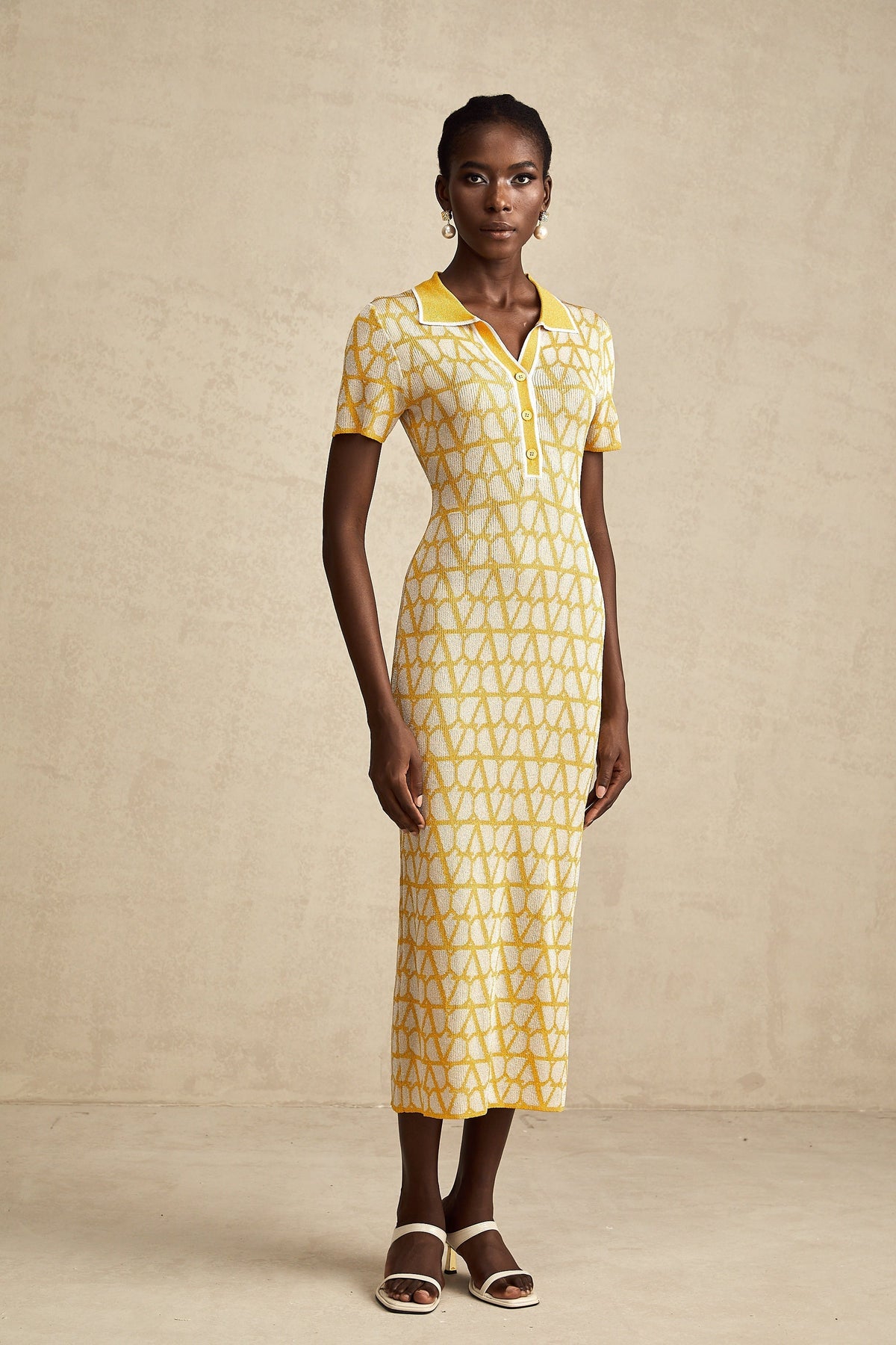 Madeleine toile midi elbise
