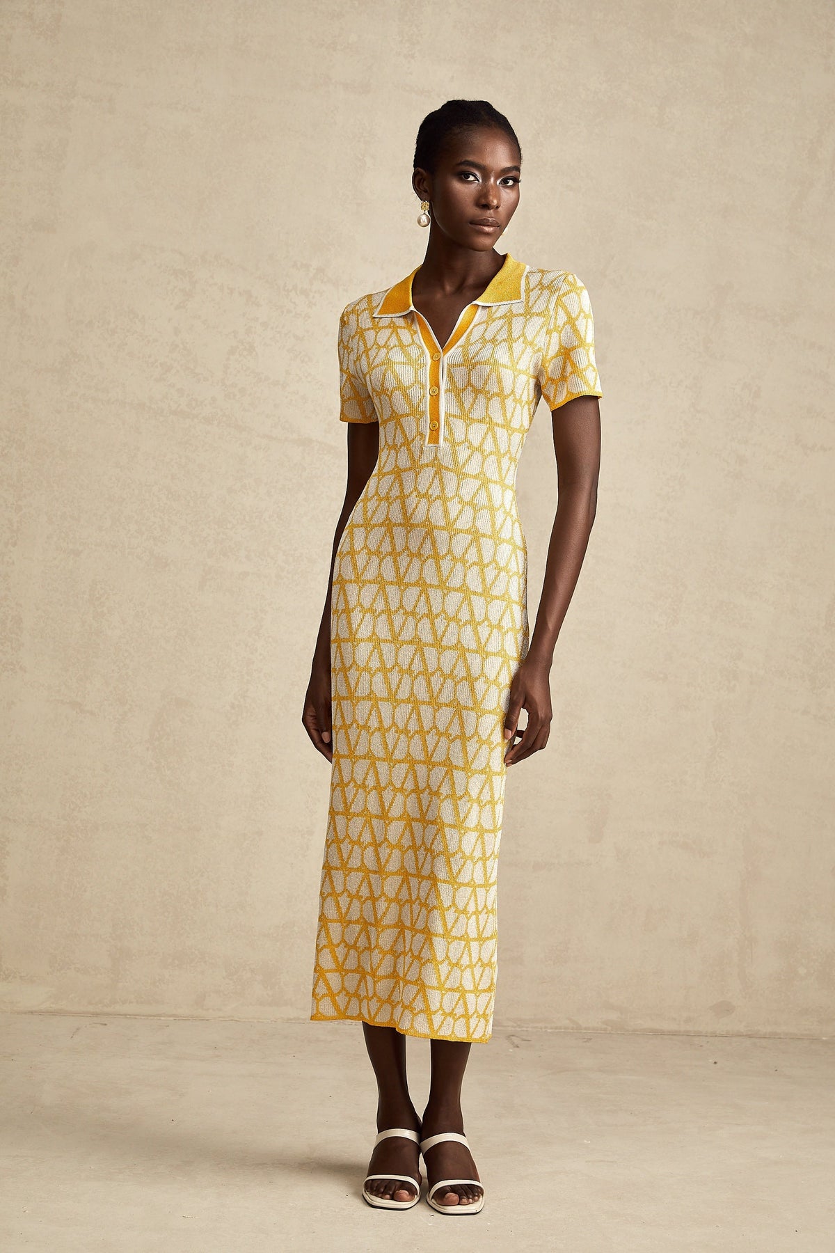Madeleine toile midi elbise