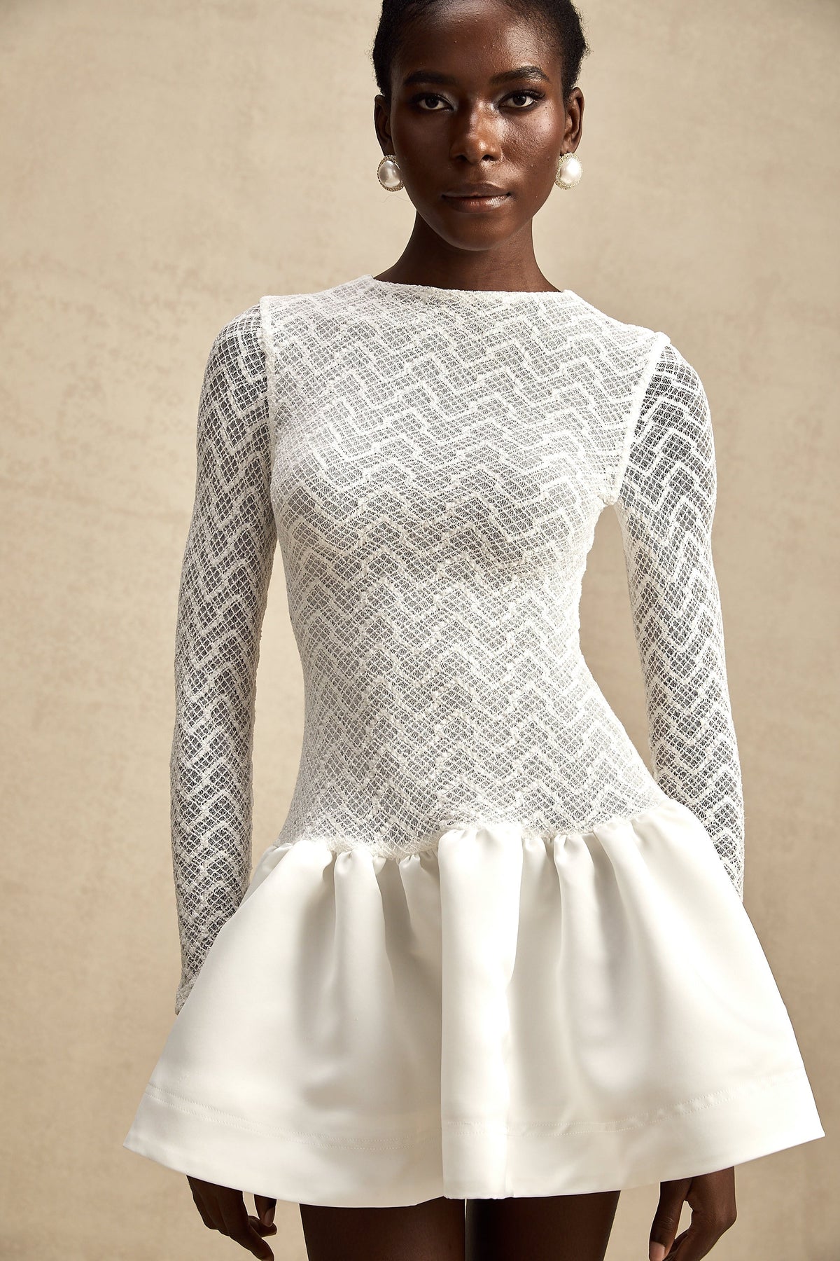Océane dantel mini elbise