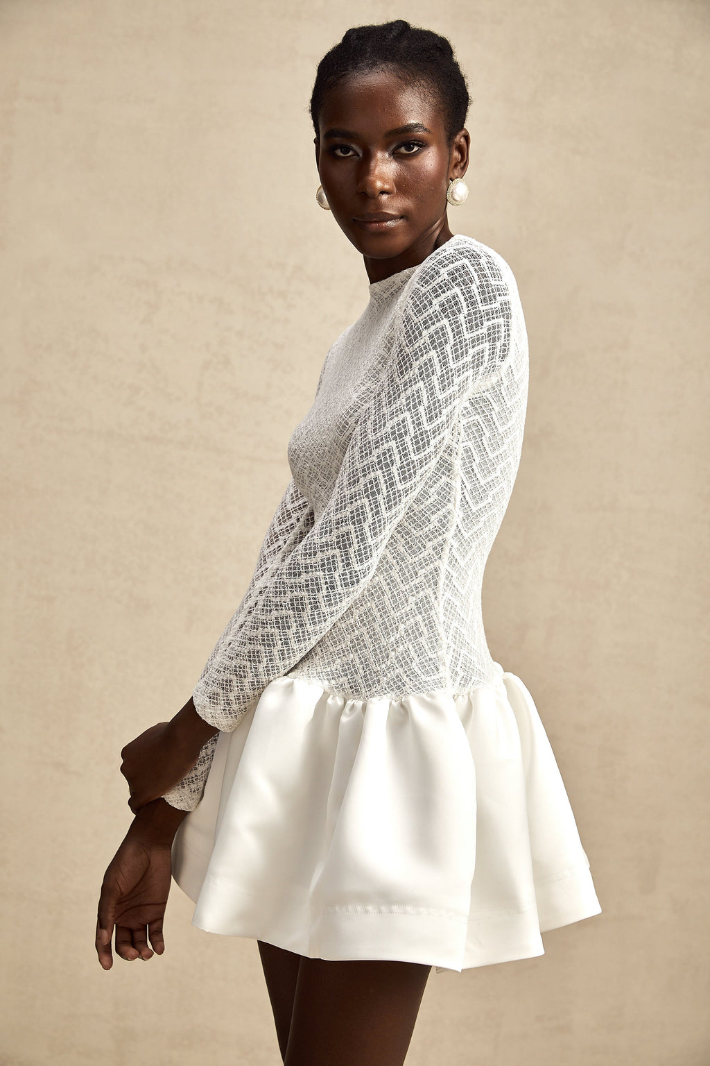 Océane dantel mini elbise