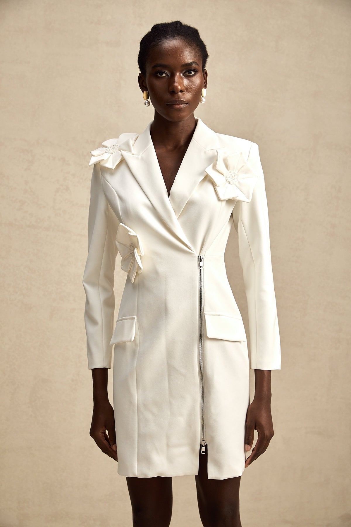 Constance zip midi elbise
