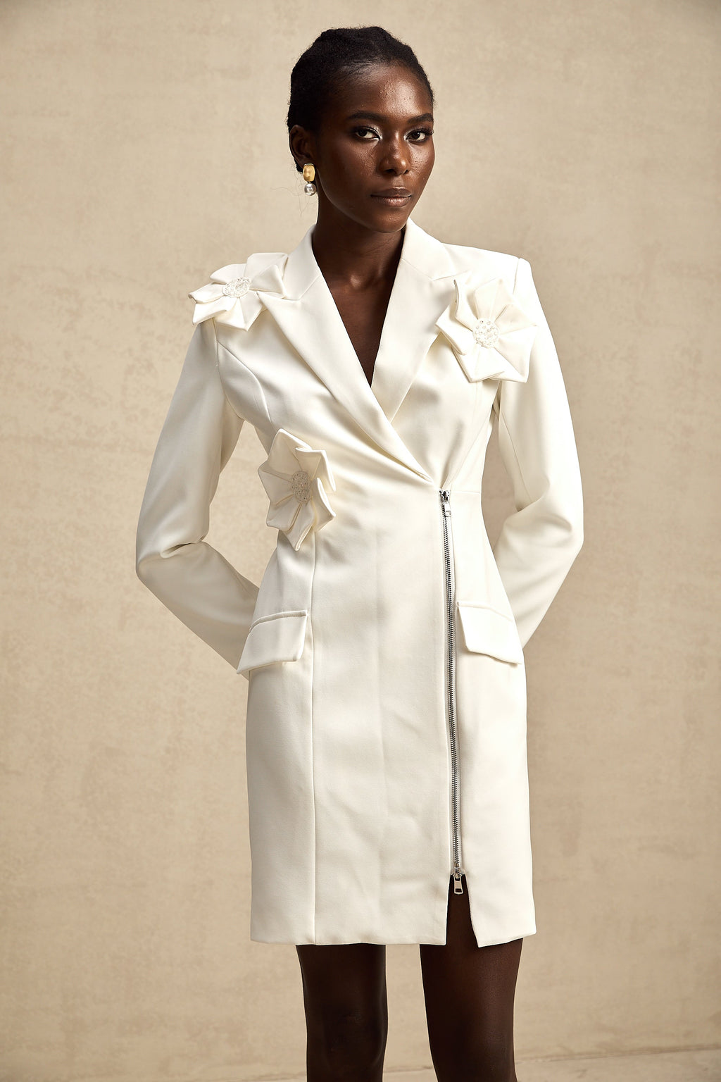 Constance zip midi elbise