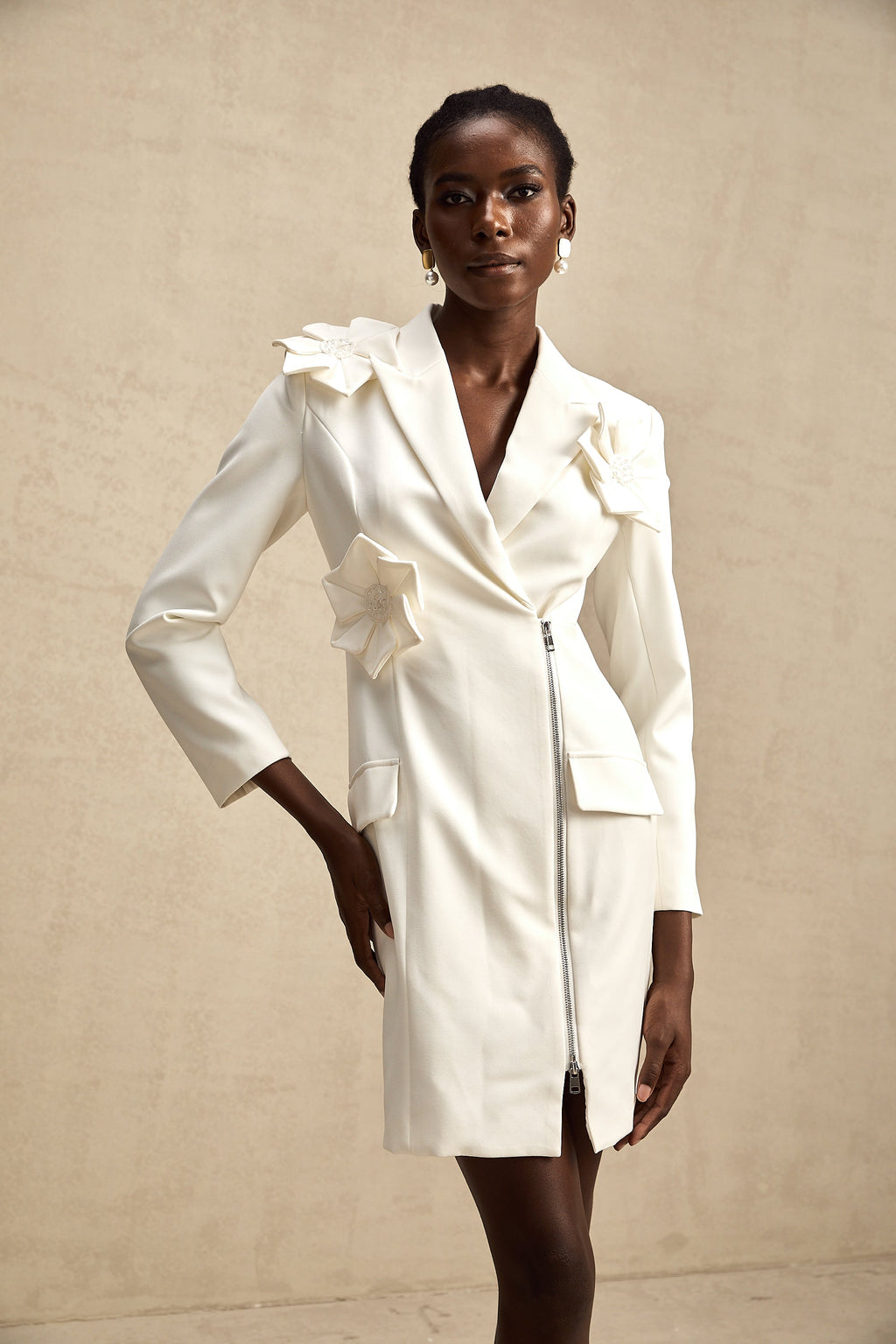 Constance zip midi elbise