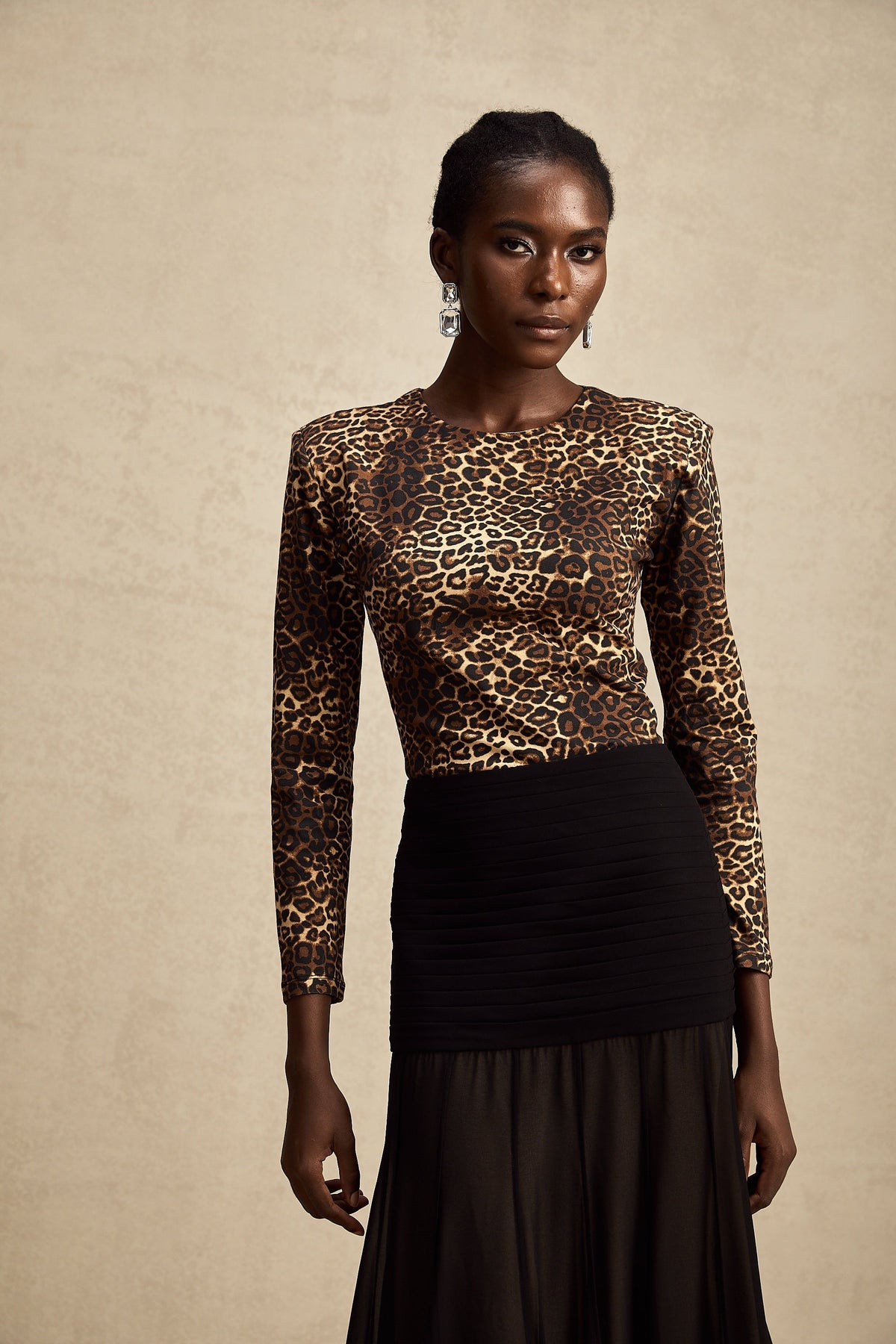 Lise leopar mini elbise