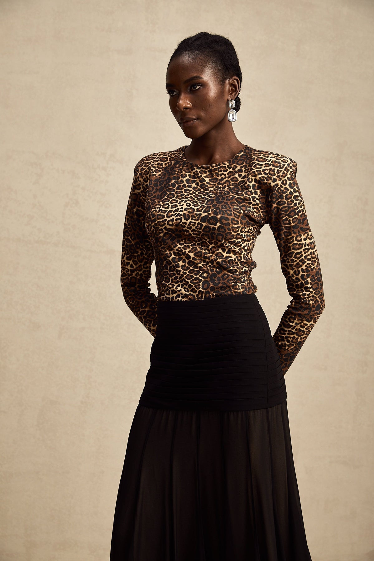 Lise leopar mini elbise