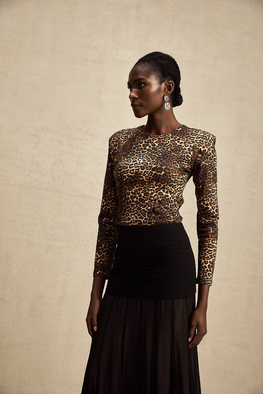 Lise leopar mini elbise