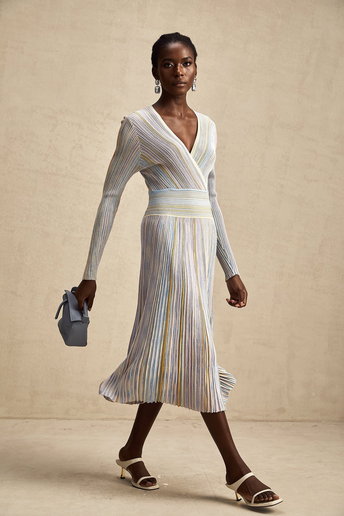 Amelie örme midi elbise