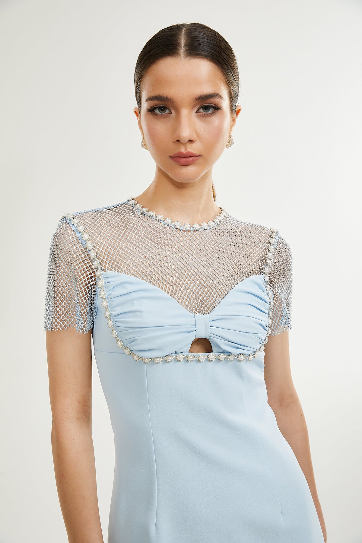 Lilas midi elbise
