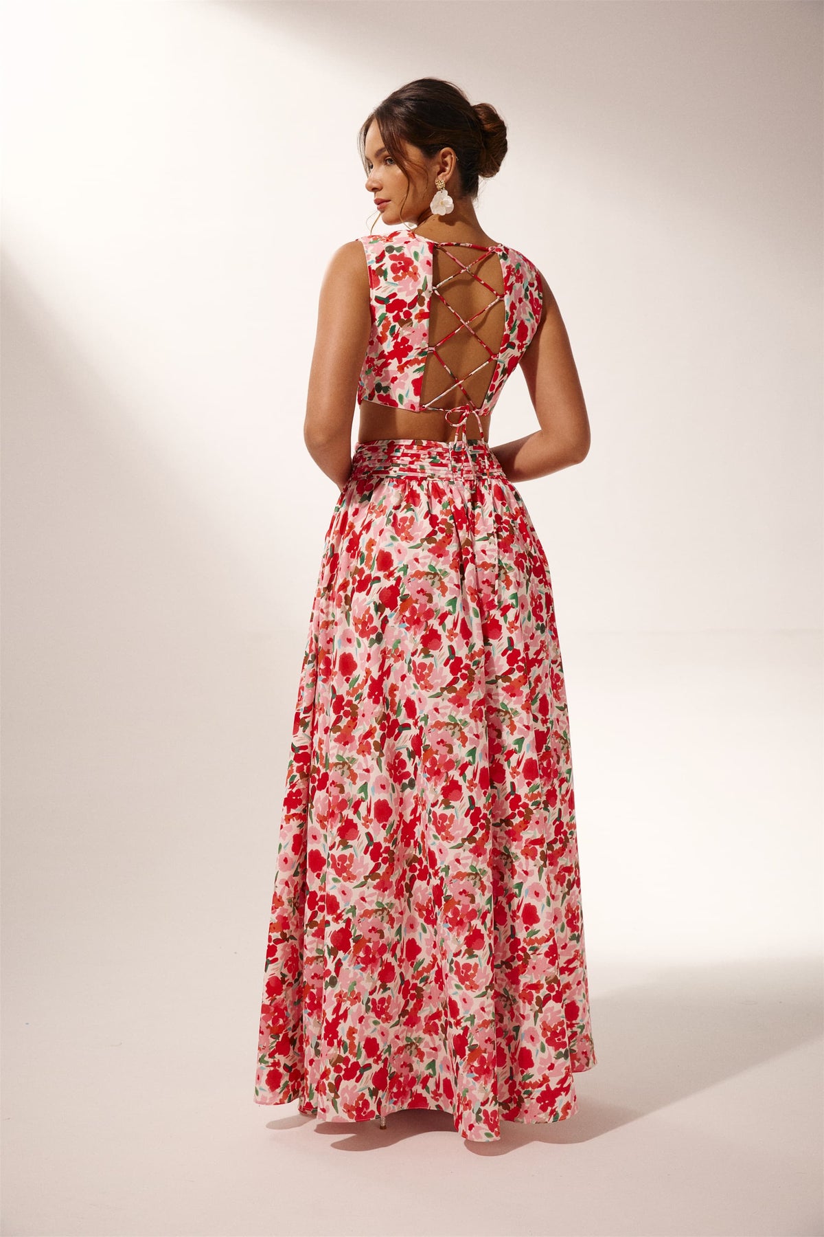 Muriel Çiçek Baskılı Cut-Out Maxi Elbise