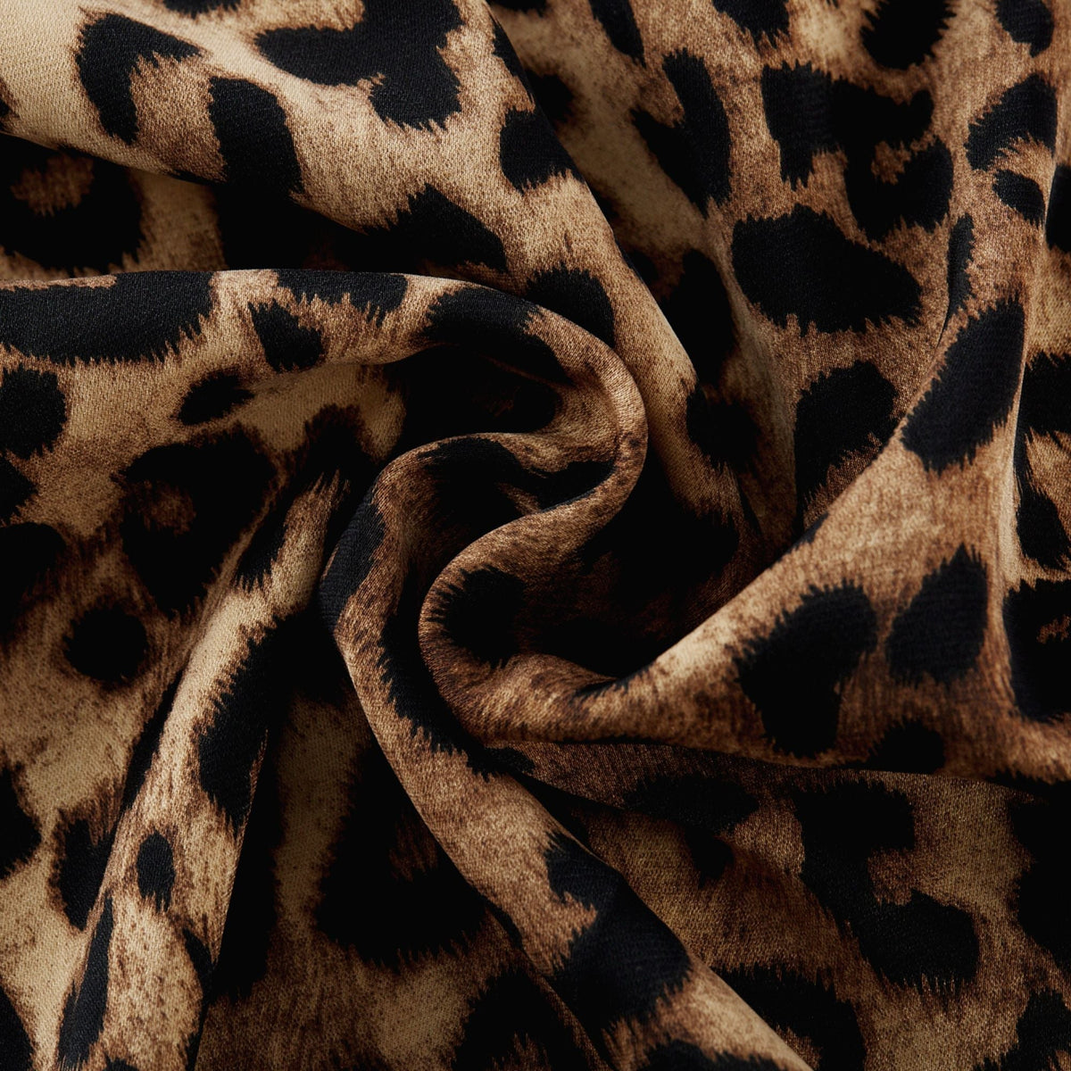 Geneviève leopar midi elbise