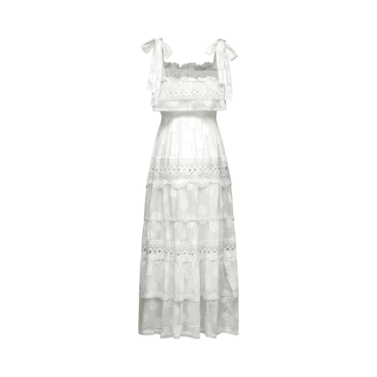 Roselinee dantel midi elbise