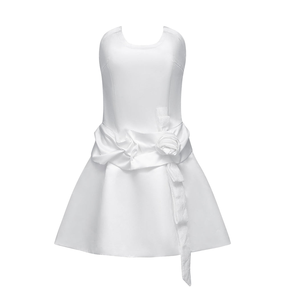 Fleur pile süsleme mini elbise