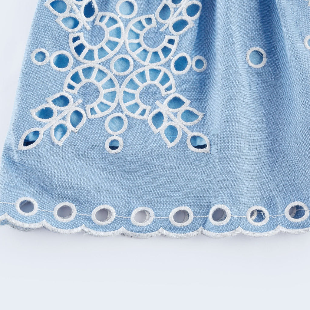 Holly broderie mini elbise