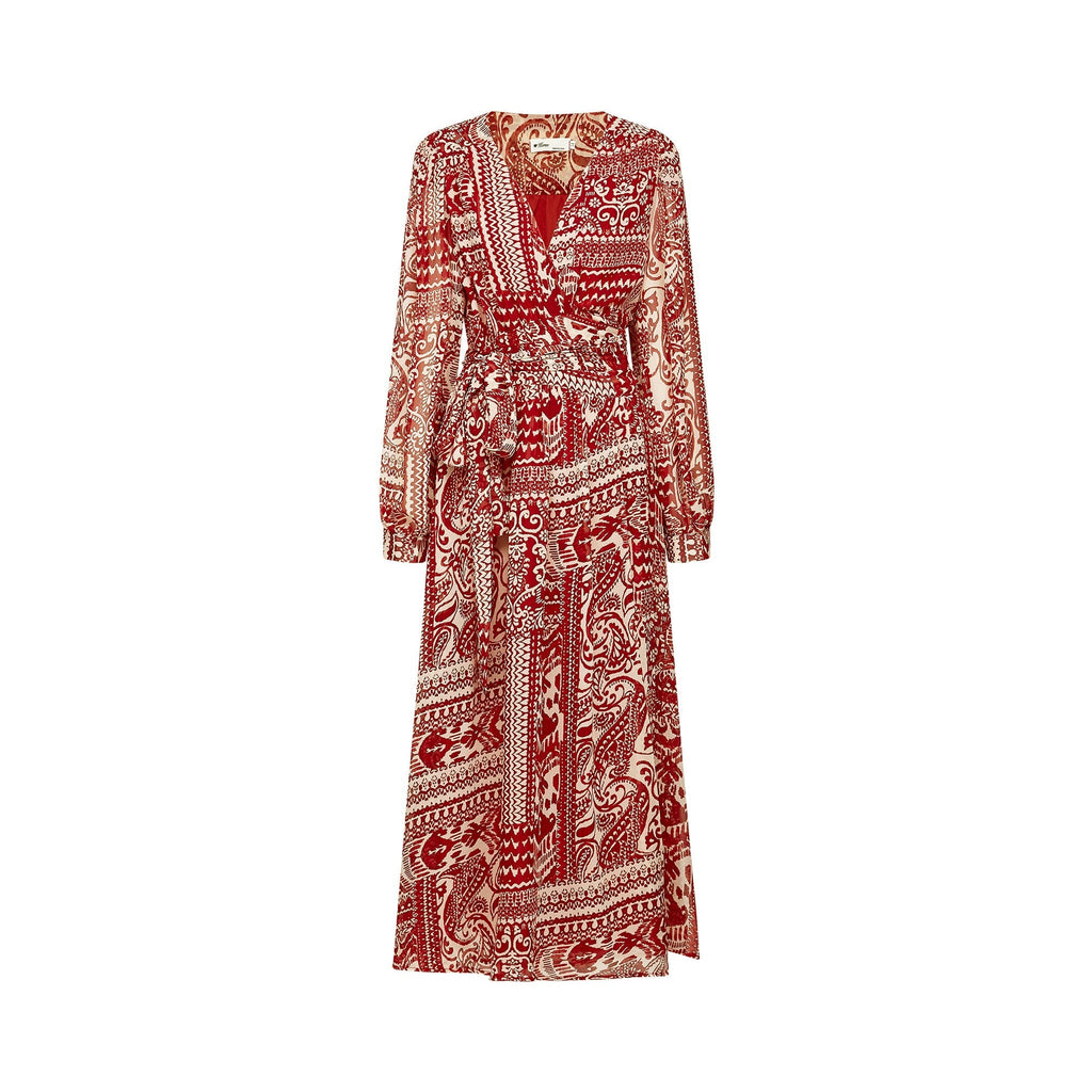 Camillera desenli midi elbise
