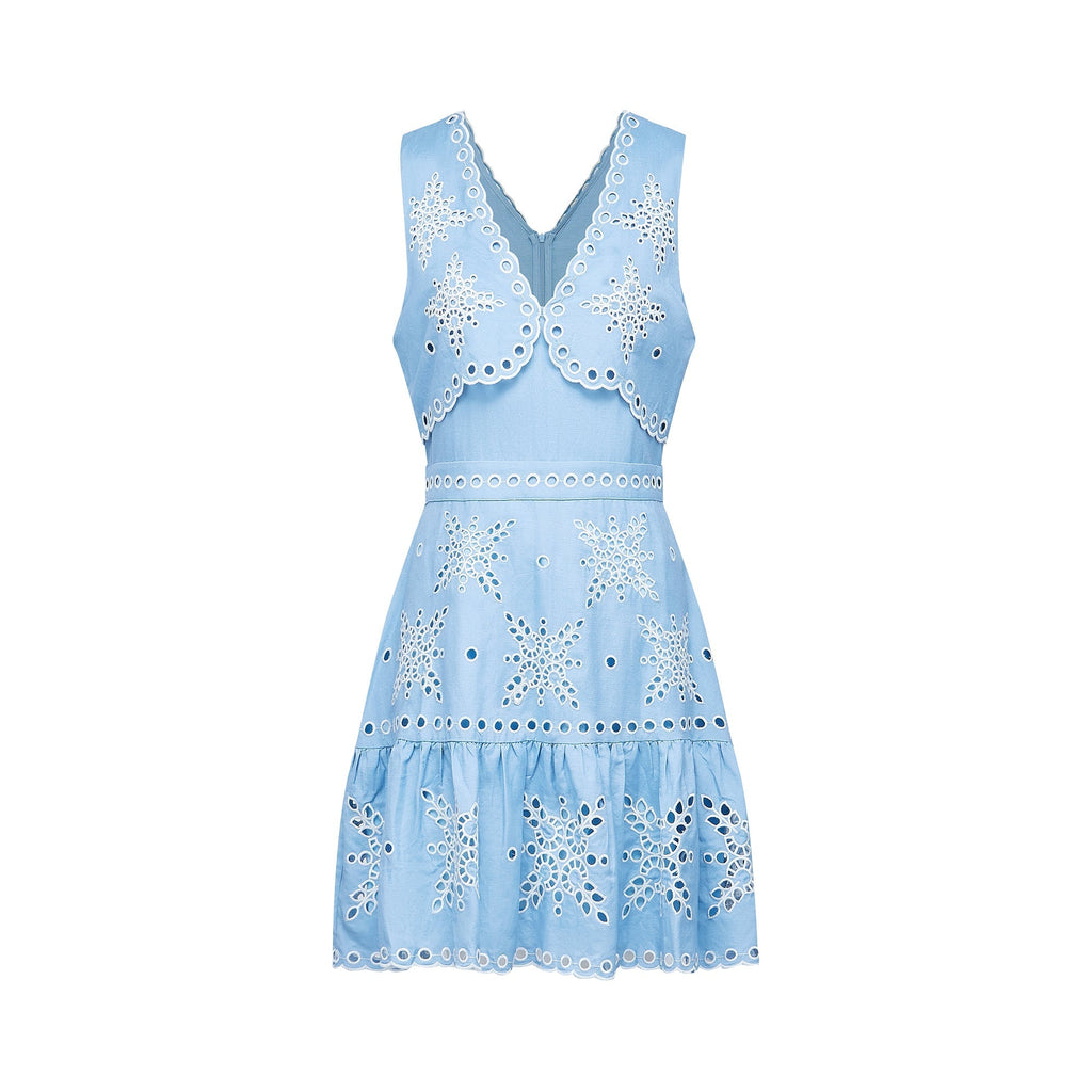 Holly broderie mini elbise