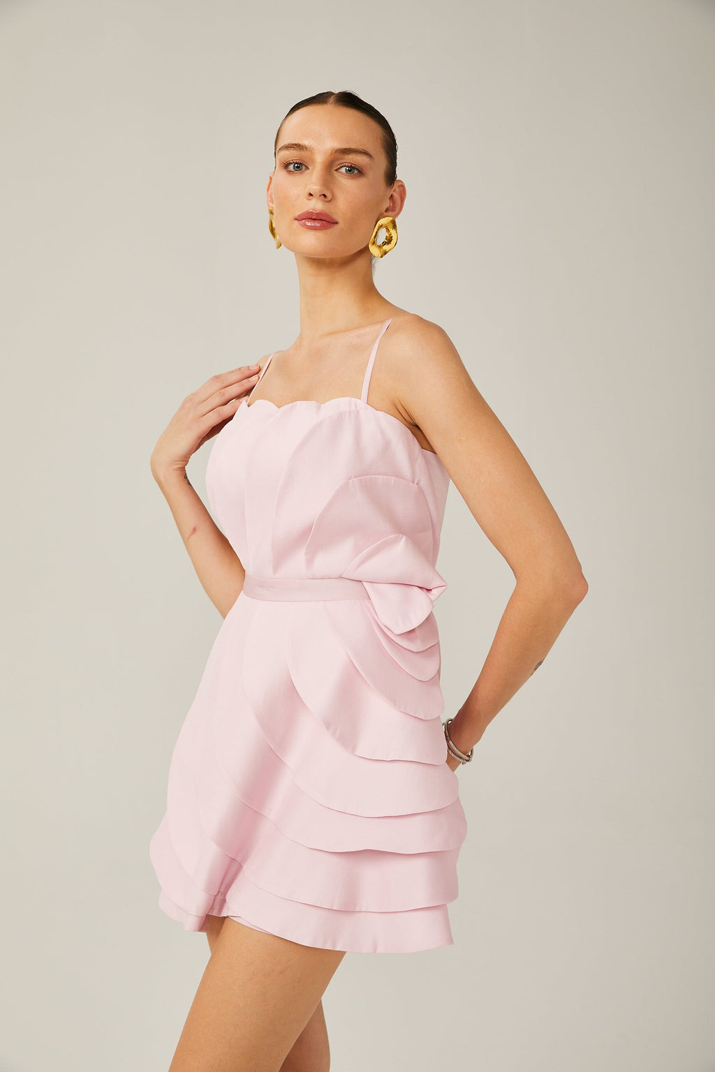 Rachel katmanlı mini elbise