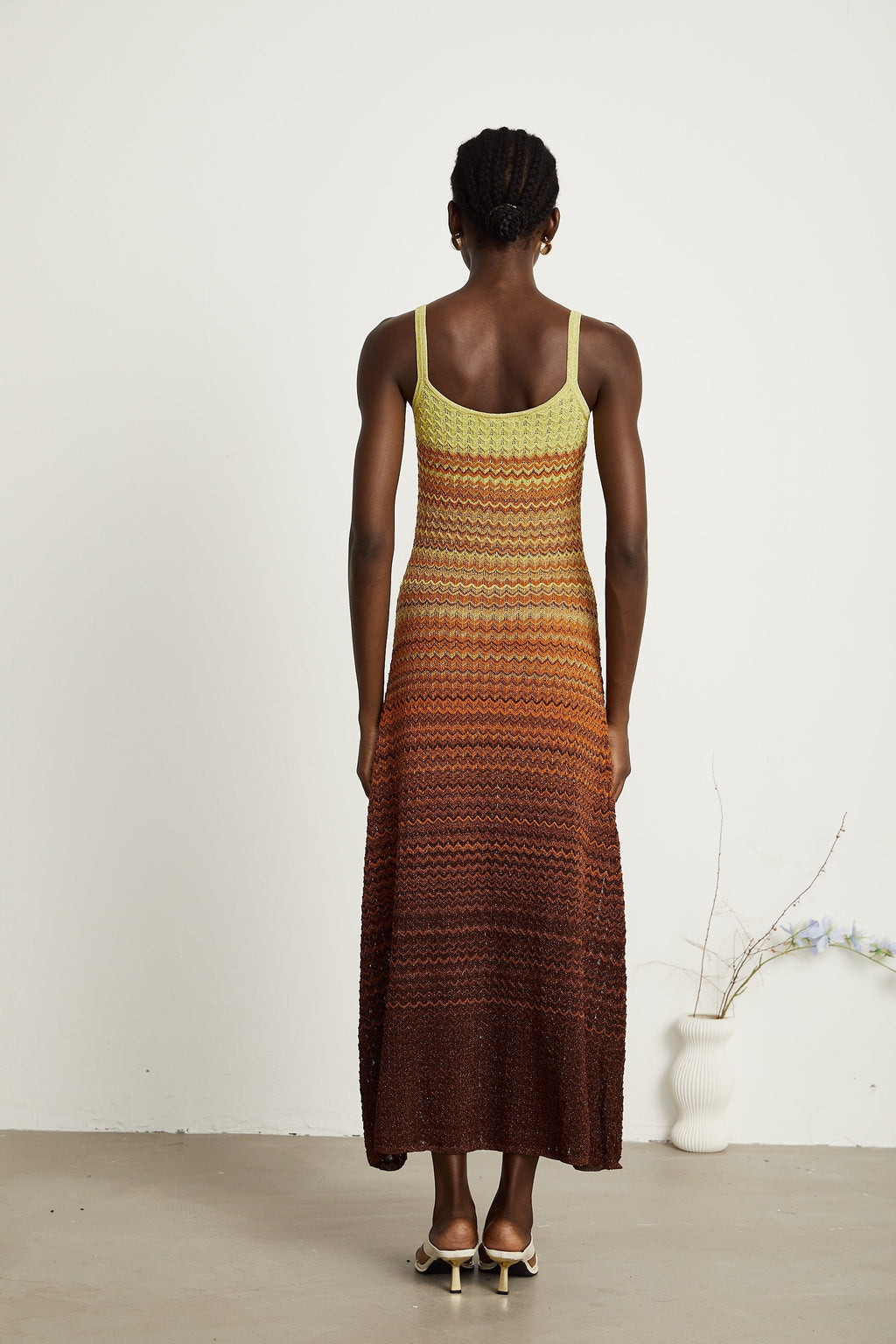 Delphine örme midi elbise
