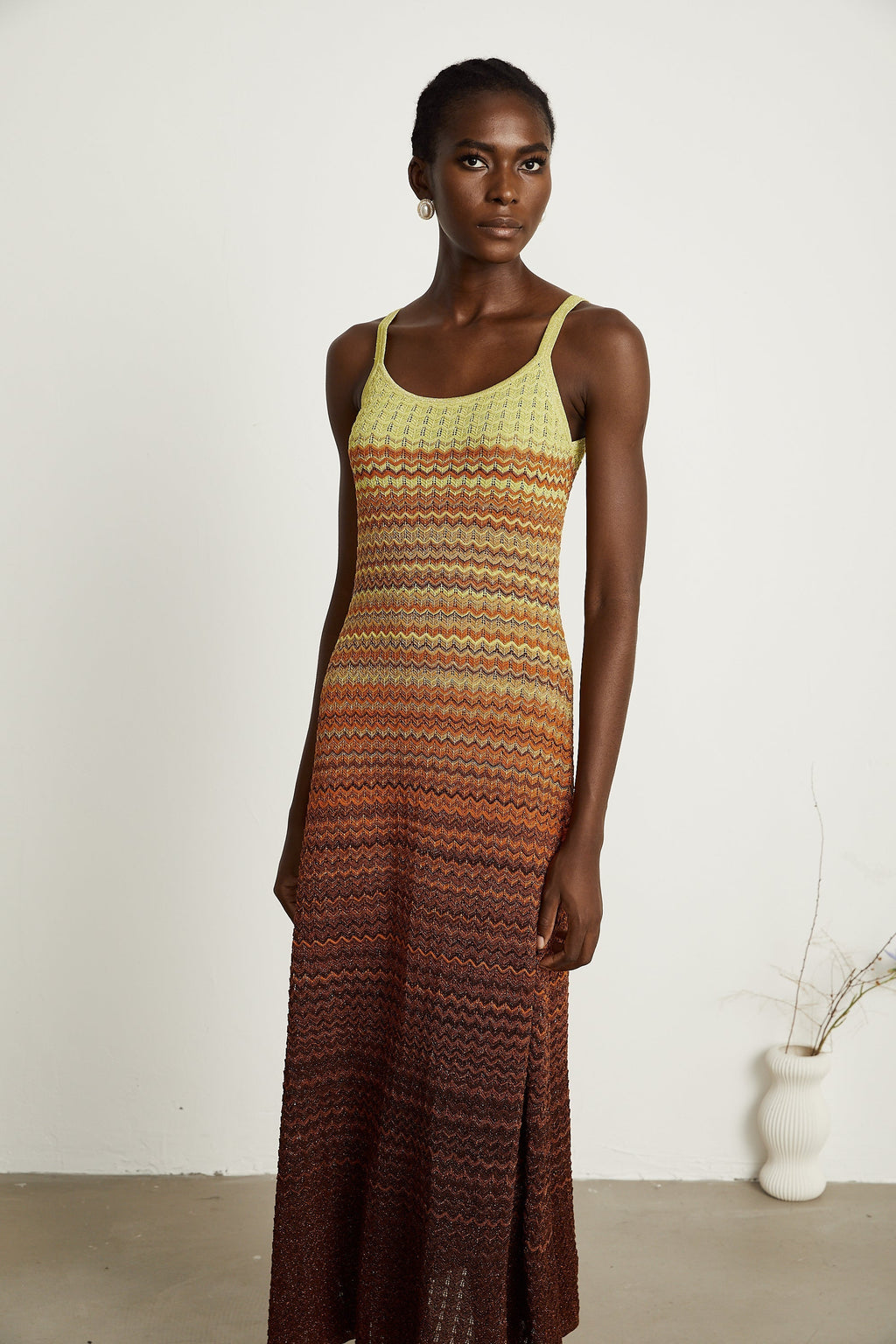 Delphine örme midi elbise
