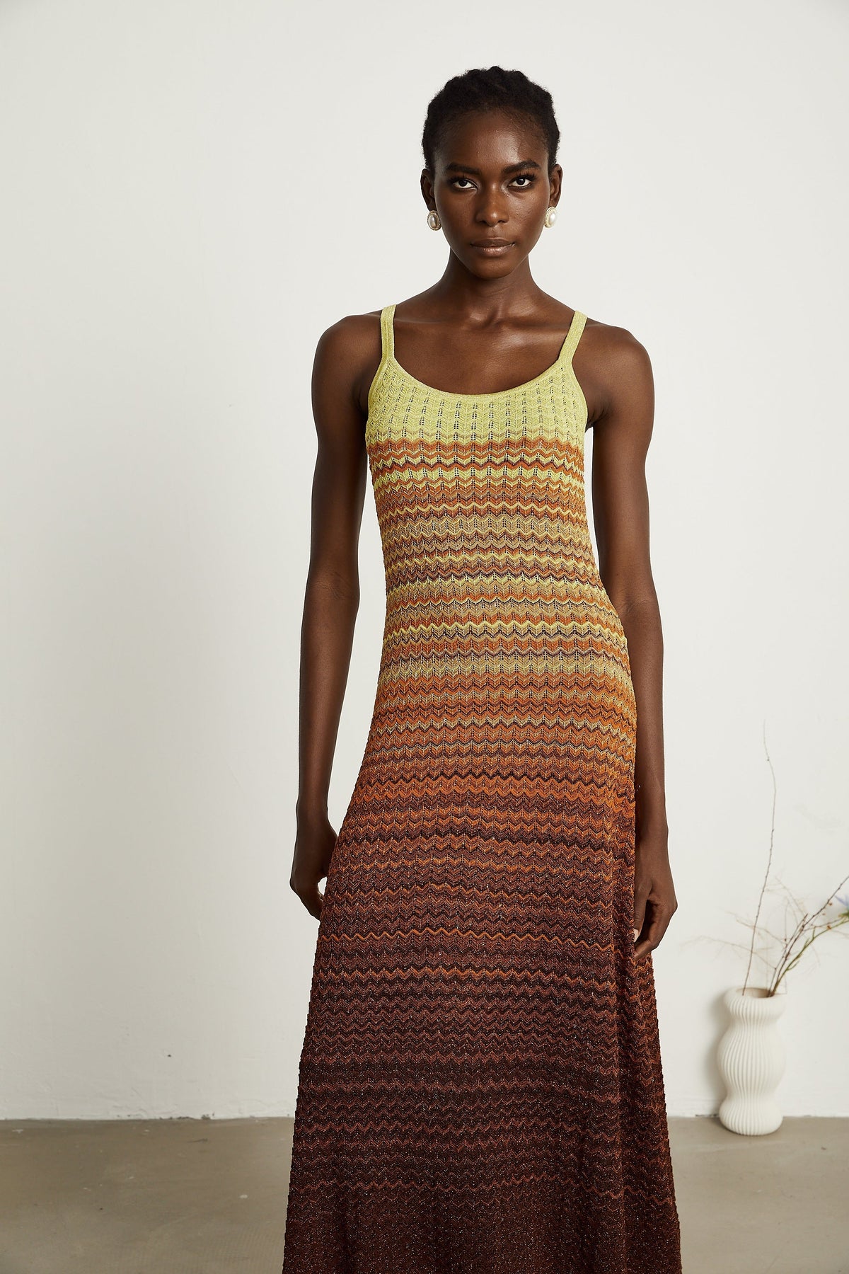 Delphine örme midi elbise