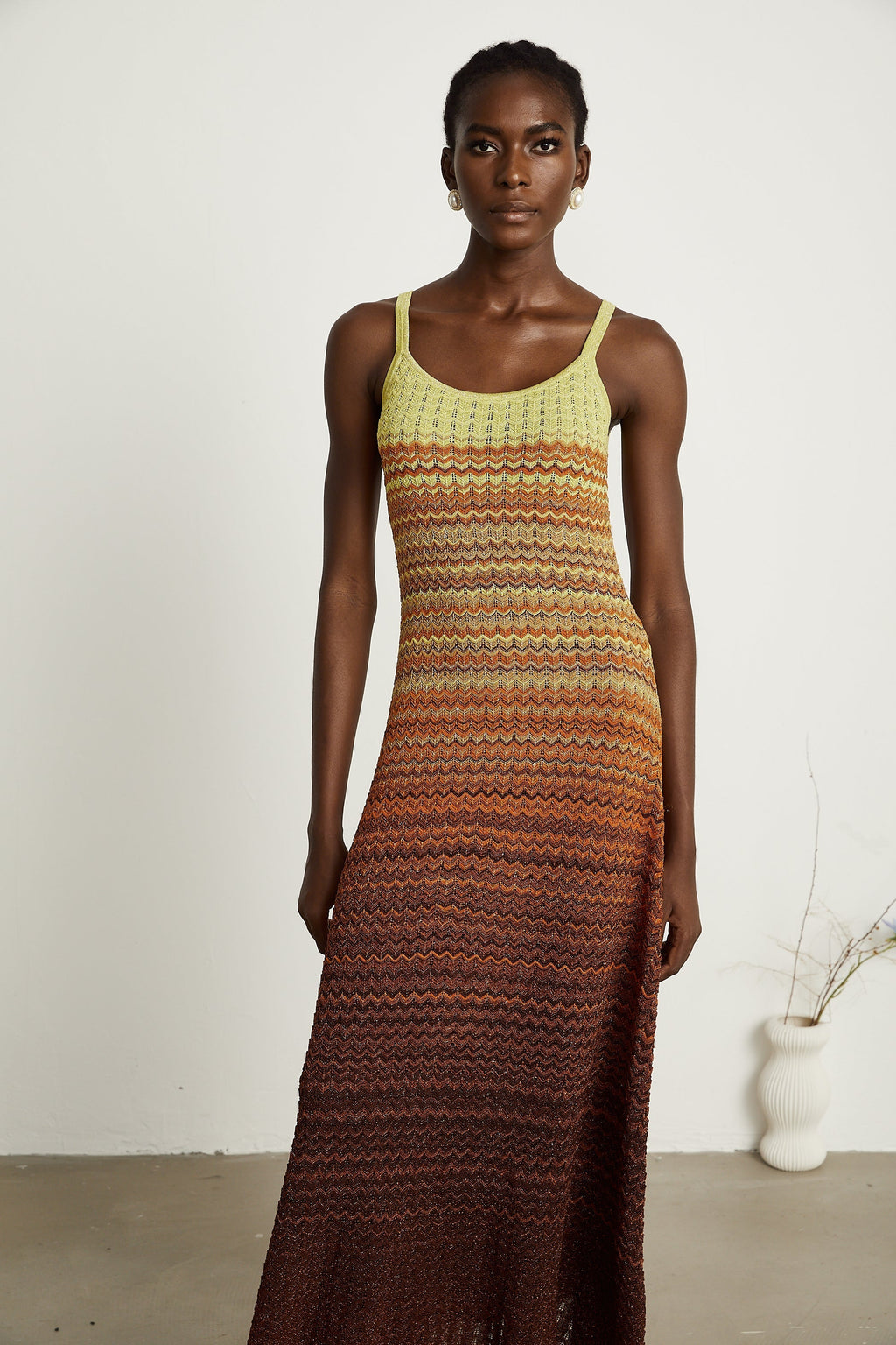 Delphine örme midi elbise