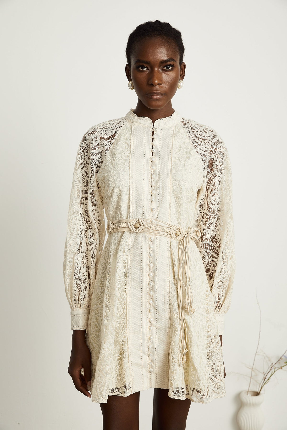 Delphine dantelli mini elbise