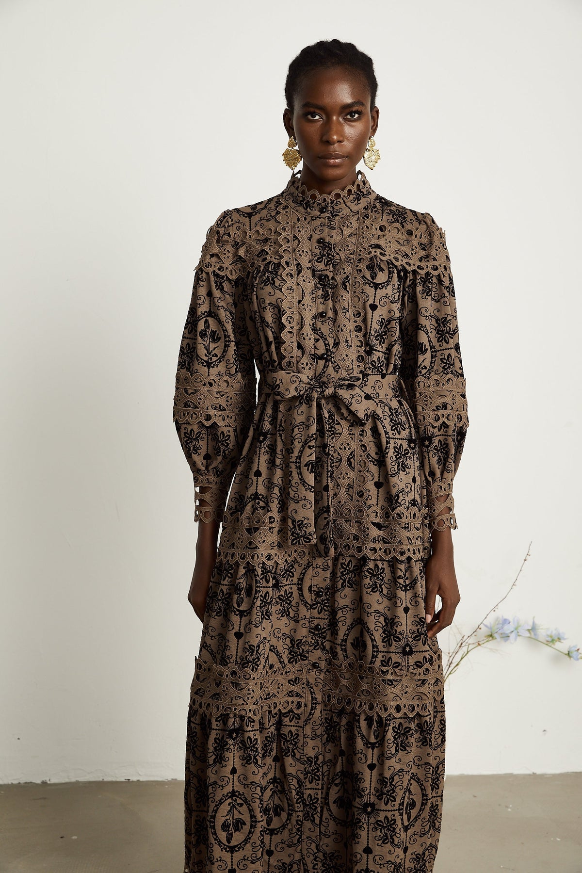 Clothilde desen midi elbise