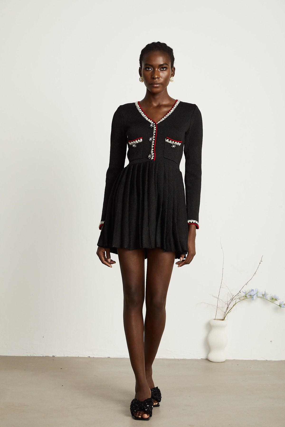 Aëlle örgü mini elbise