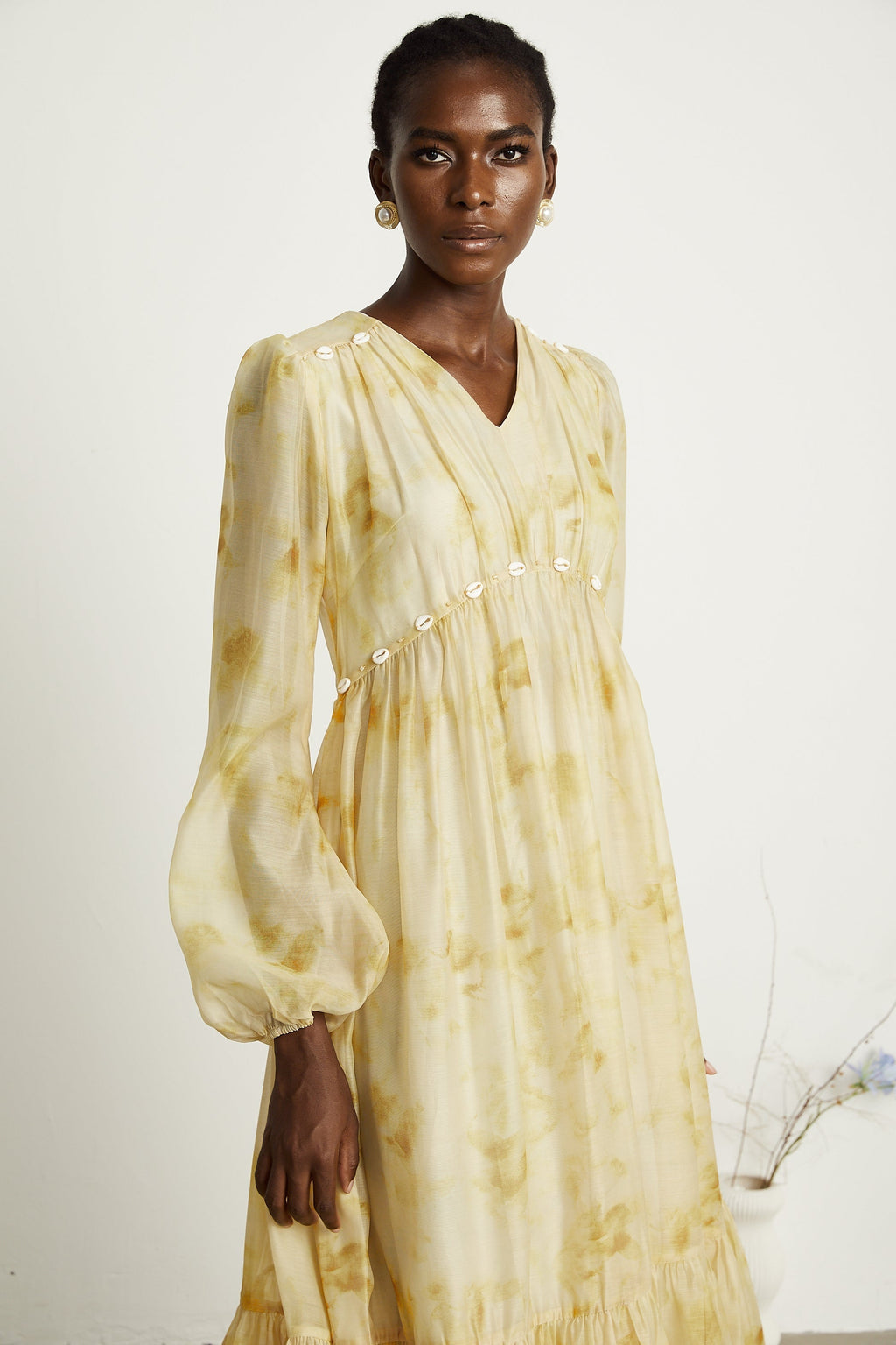 Vanessa shell midi elbise